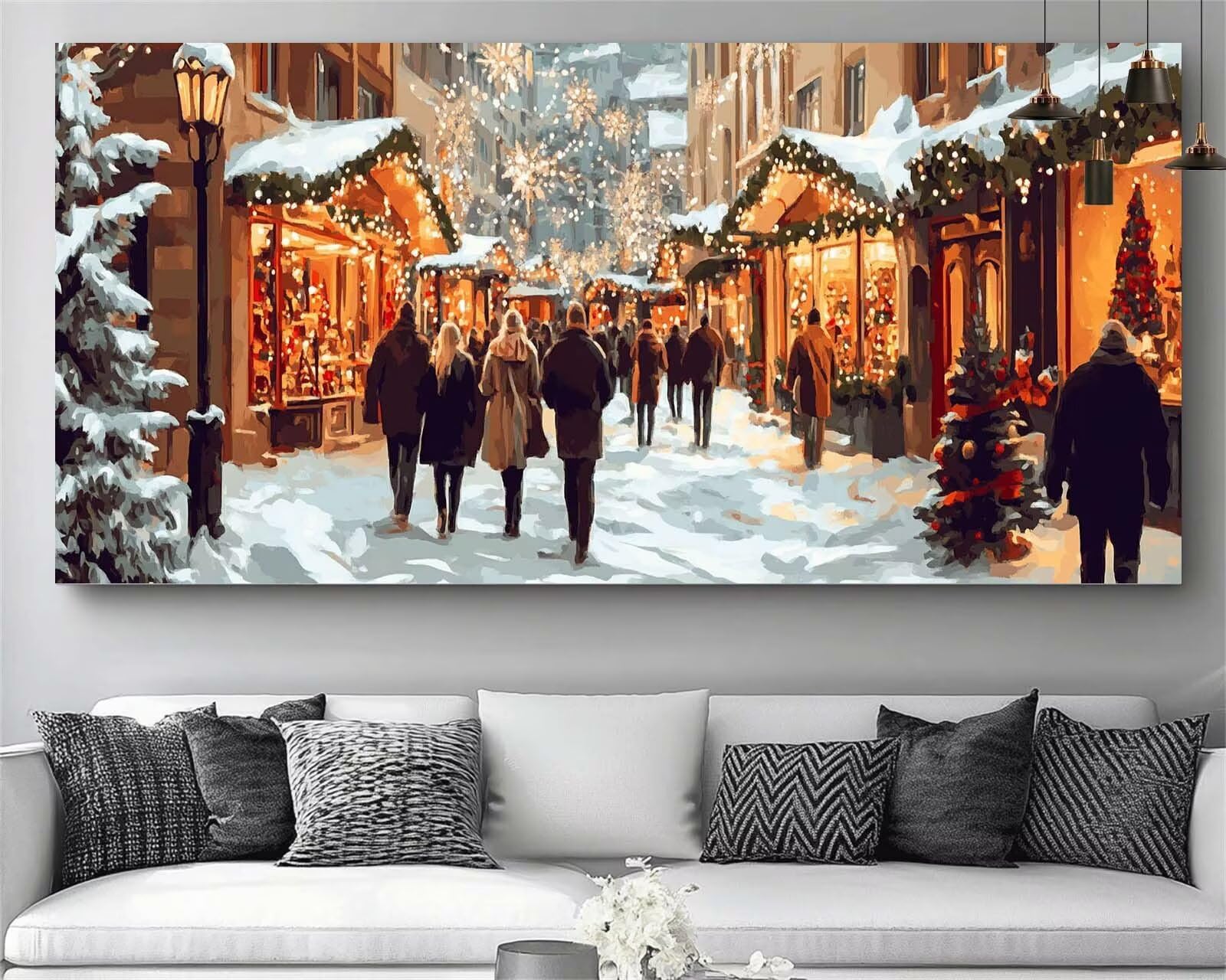 À New York Diamond Painting Ville Diamond Painting Enfant Broderie Kit Complet, 5D Peinture Diamant Point de Croix Cristal Artisanat,DIY Tableau Strass Diamant Canevas Débutant Kit, Gift 50x150cm M629
