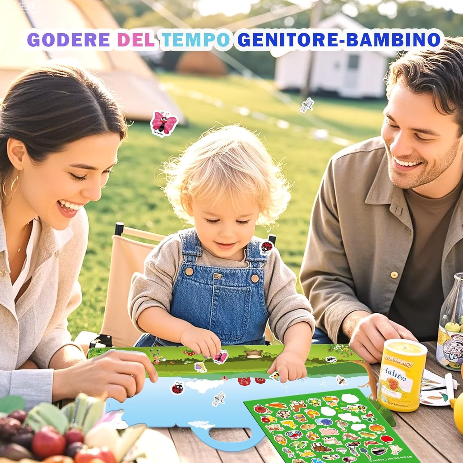 GUYUCOM 4 Pezzi Stickers Book: Libro Adesivi Attacca e Stacca Bambini 2 3 4 5 6 Anni Animali Marini, Parte del Corpo, Insetto, Giocattolo per Bambini, Regalo Educativo Compleanno Riutilizzabile