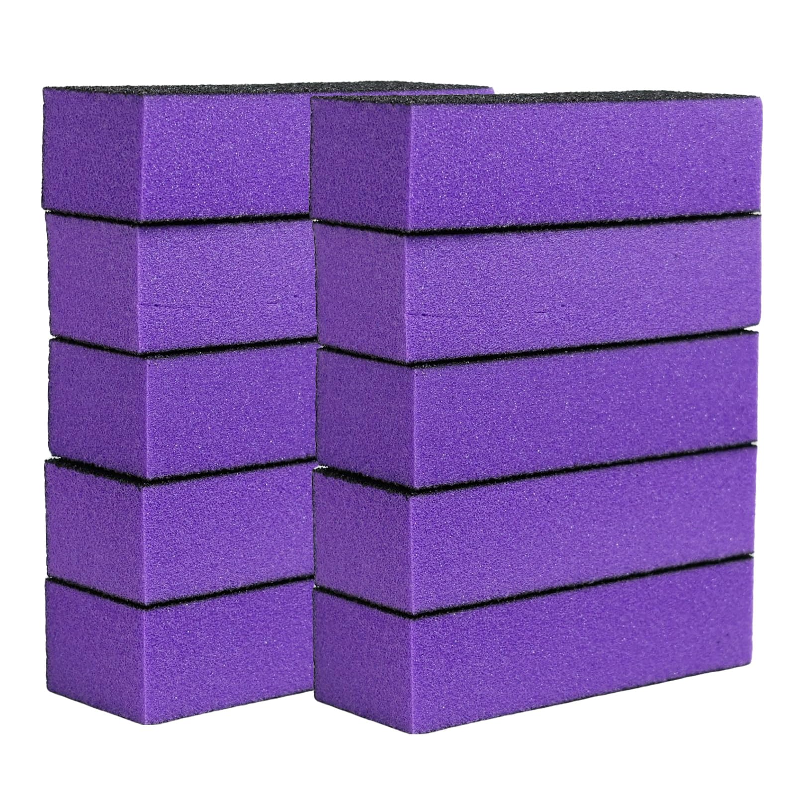 10pcs Nail Buffer Blocks Buffing Block 60/100 Grit Nail Buffer Set Manicure Tools 3 Sided Nail Sanding Supplies Smoother Shiner Nails Polisher for Acrylic Natural Nails Black Purple