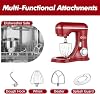 Kitchen in the box Stand Mixer, 6L Electric Food Mixer with 10 Speeds, 1300W Kitchen Appliance for Home Baking, Colorful Design Baking Tool for Bread Dough Cake with Dough Hook, Whisk, Beater (Red)