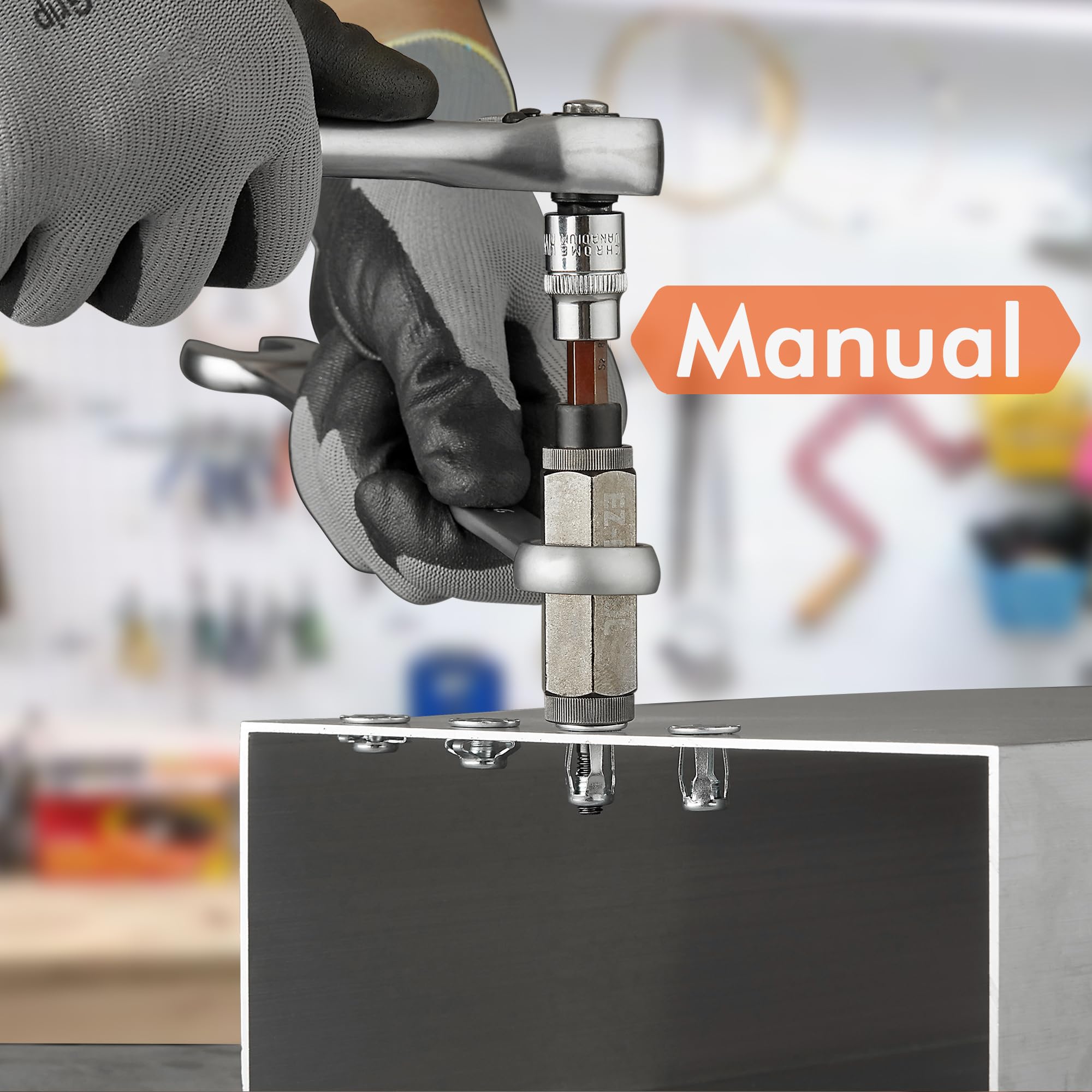 Jack nut Installation Tool Set Hand Thread Insert Jacknuts Assortment Kit for Thin Metal Plastic Polywood Pressboard Hardboard (M4 (Jack Nut Tool-12pcs))