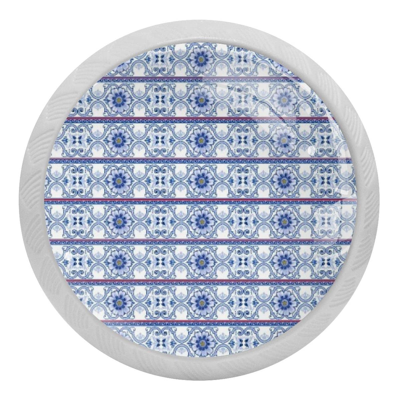 Bouton de placard de cuisine en verre fluorescent pour relooker une commode bleue