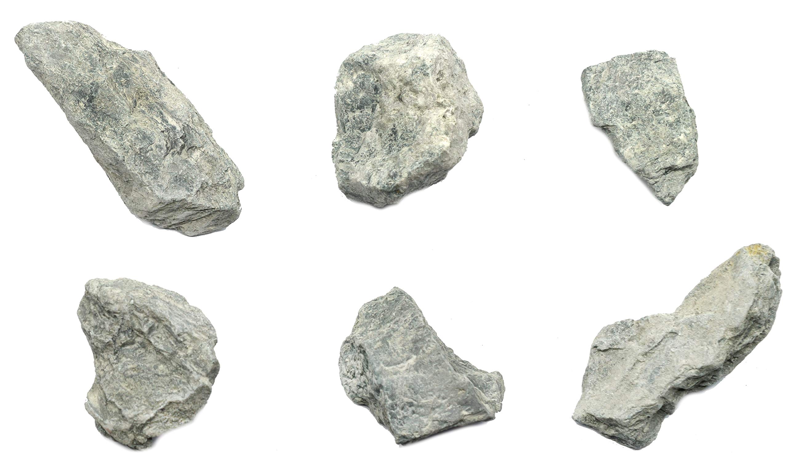 6PK Raw Green Slate, Metamorphic Rock Specimens - Approx. 1