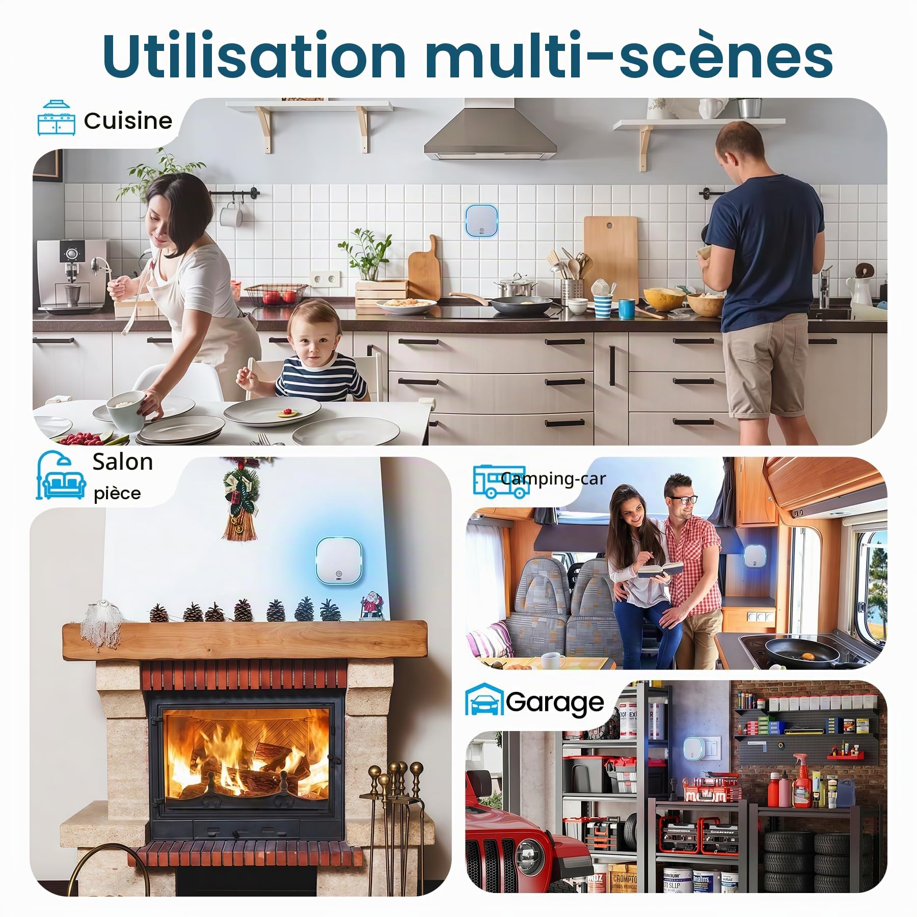 BoundlessBrothers Détecteur de Gaz WiFi, Alarme Cuisine en 50194, Compatible Tuya Smart 2.4GHz, Capteur de Fuite pour Gaz Naturel, Méthane, Propane, Butane, GPL