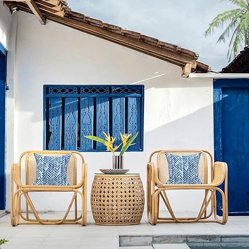 Miniatura 6 de LVTXIII juego de 2almohadas decorativas y cuadradas para interiores y exteriores, con fundas, 18 x 18pulgadas, para cama, sillón, sofá y muebles de