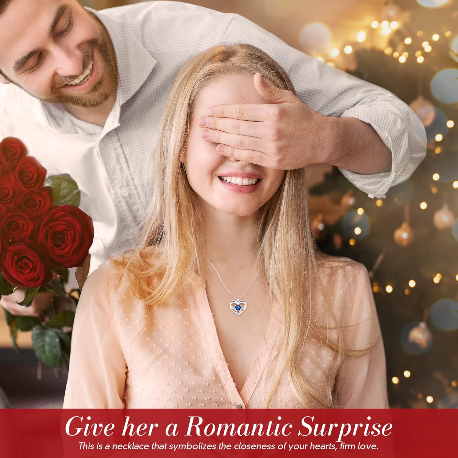 CDE Birthstone Necklaces for Women, 925 Sterling Silver Forever Love Heart Pendant Necklace, Birthday Jewelry Gift for Wife Mom Girlfriend Her - Image 2