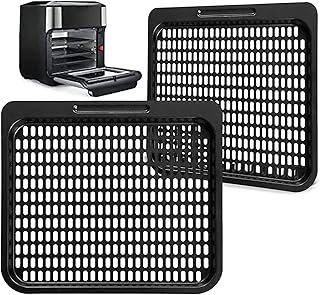 Air Fryer Cooking Tray for Instant Vortex Plus10 Quart, 2 PCS Food Grade Nonstick Replacement Rack Parts Grill Pan Crisper Plate for Innsky 10.6Qt CROWNFUL 10.6Qt Air Fryer Oven, Dishwasher Safe