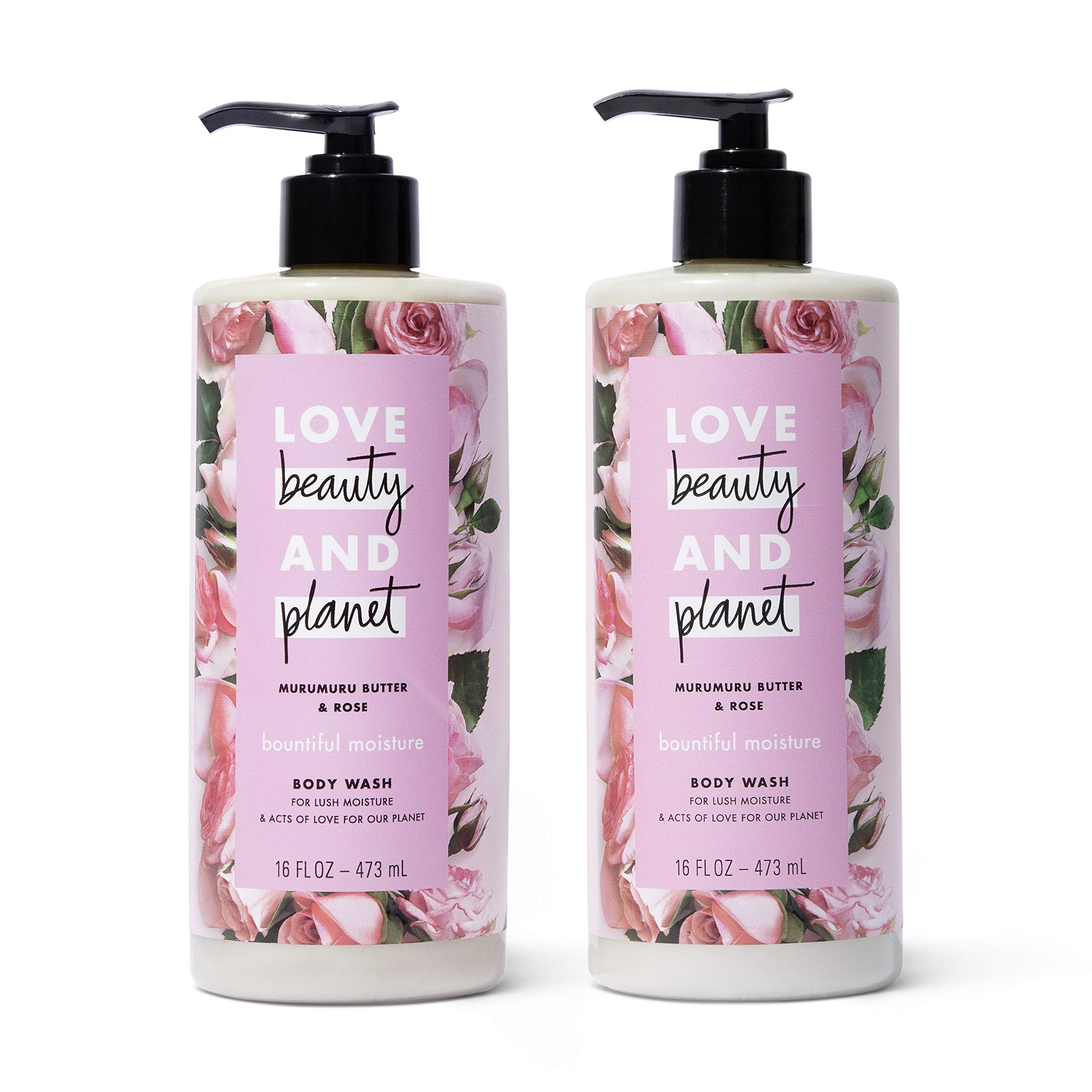 Love Beauty And Planet Bountiful Moisture Body Wash Silicone Free, Paraben Free, Vegan Murumuru Butter & Rose Moisturizing Body Wash 16 oz 2 Count