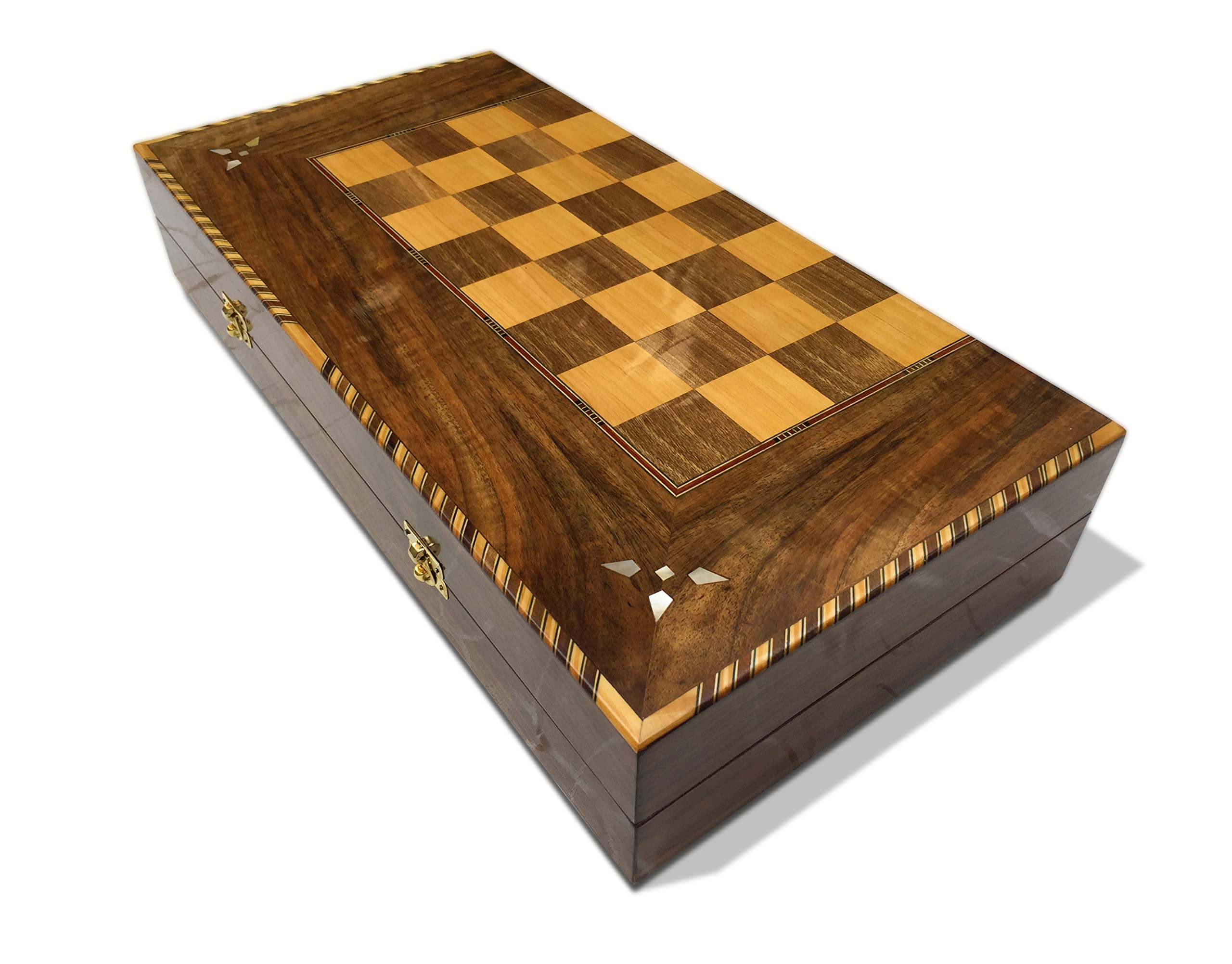 Elessar Nuovo 50 x 50 cm legno backgammon/gioco di scacchi/DAMA Board K 6-1-50 con 30 pietre backgammon in legno
