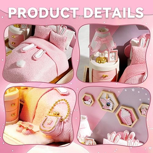 Miniatura 31 de Flever Kit de casa de muñecas en miniatura, habitación creativa con muebles para regalo romántico de obras de arte (hora del té de la tarde)