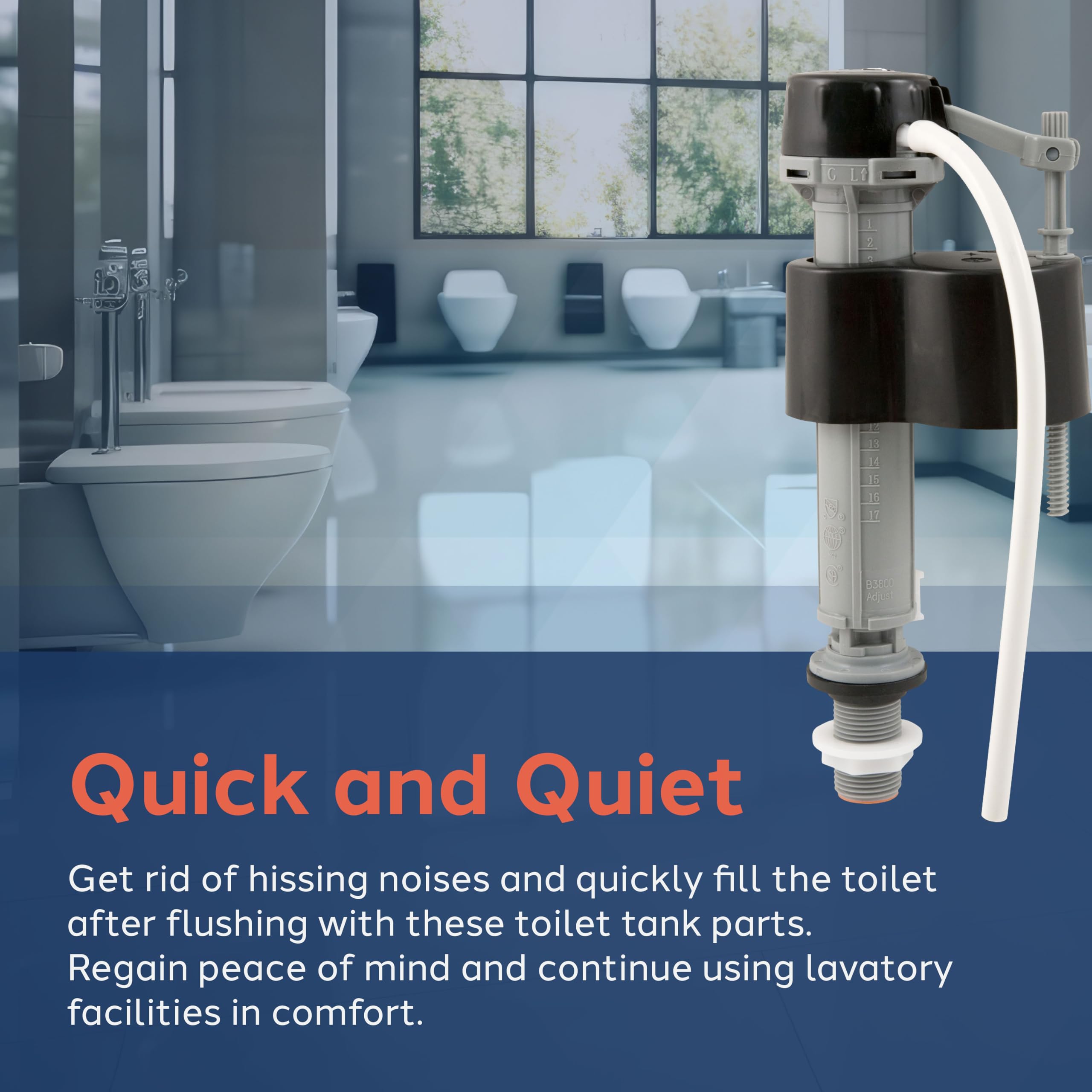 Plumbcraft Eco-Friendly Ajustable Flush Antisifón para Inodoro válvula de llenado, para la mayoría de inodoros