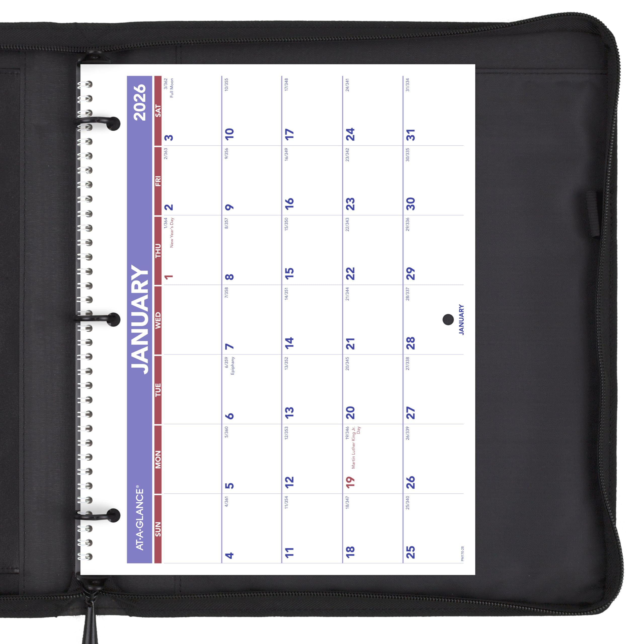 AT-A-GLANCE Calendario de pared 2026, 8.5 x 11 pulgadas, pequeño, bloques sin rayas, mensual (PM1702826)
