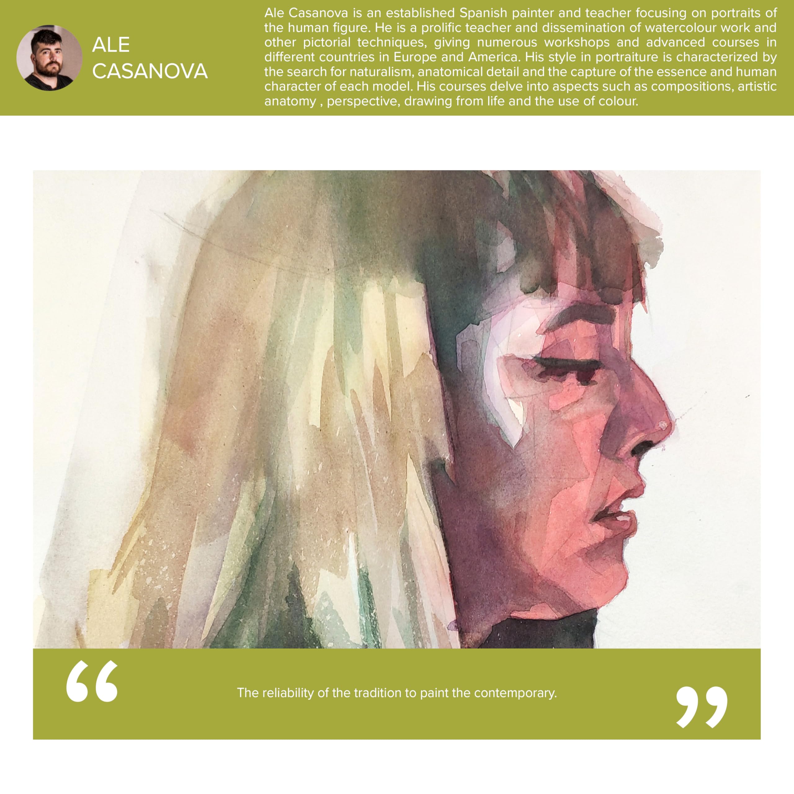 Escoda Acuarela, juego de artista Ale Casanova, tamaño 8, 10, 14, 3 pinceles, Toray-RMix (90% oro Toray-10% sable roja) + Toray blanco + Kolinsky sintético | Punta redonda | Retratos + arte figurativo