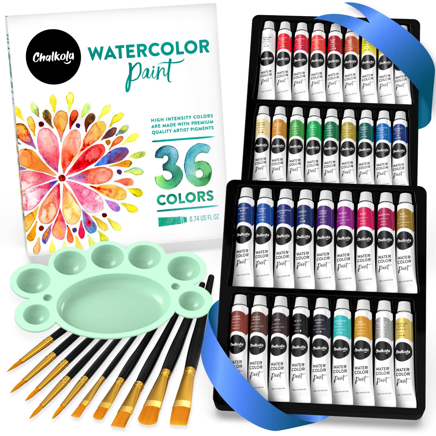 Amazon.co.jp: Chalkola 水彩絵の具セット 大人 子供 初心者