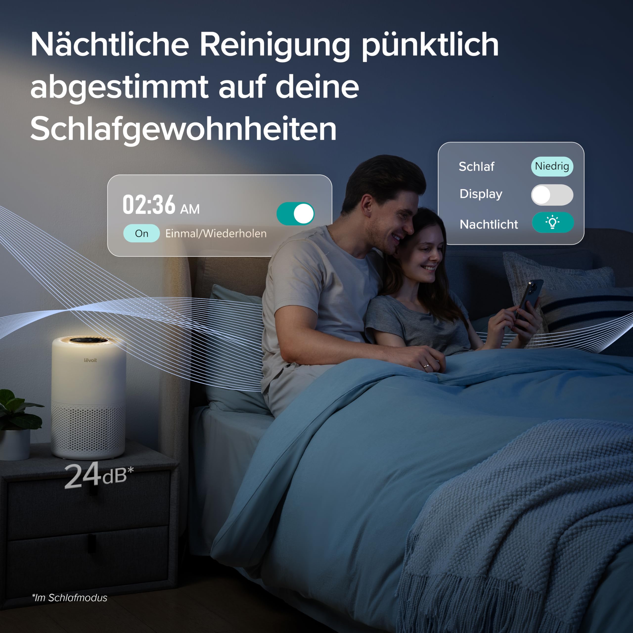 Levoit Luftreiniger 3-in-1 HEPA Filter Air Purifier bis 31.5㎡ Mattweiß