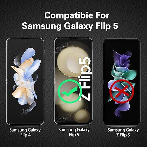 Miniatura 2 de Soft TPU Flim compatible con Samsung Galaxy Z Flip 5 Protector de pantalla de 6.7 pulgadas + protector de lente de cámara [sin burbujas]