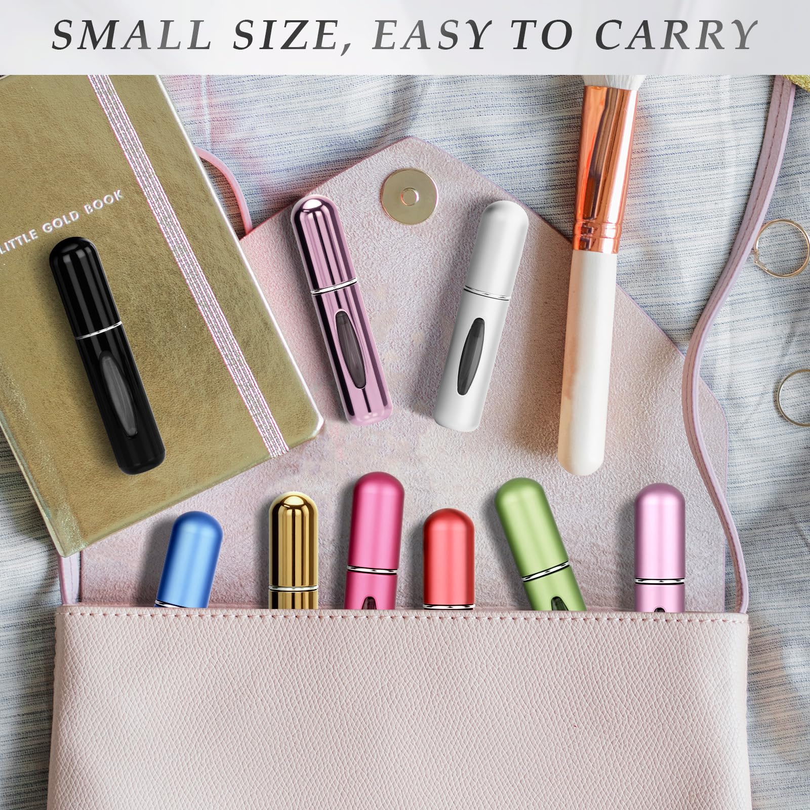 12 sztuk rozpylacz do perfum 5 ml, mini atomizerów do perfum na podróż, dozowniki do perfum, atomizery do perfum z możliwością ponownego napełniania na wakacje, podróże, kemping