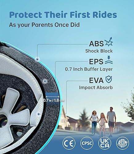 Miniatura 3 de Simply Kids Casco de bicicleta con calcomanías de bricolaje, certificado CPSC y CE, casco para niños pequeños para patineta, patinaje sobre ruedas