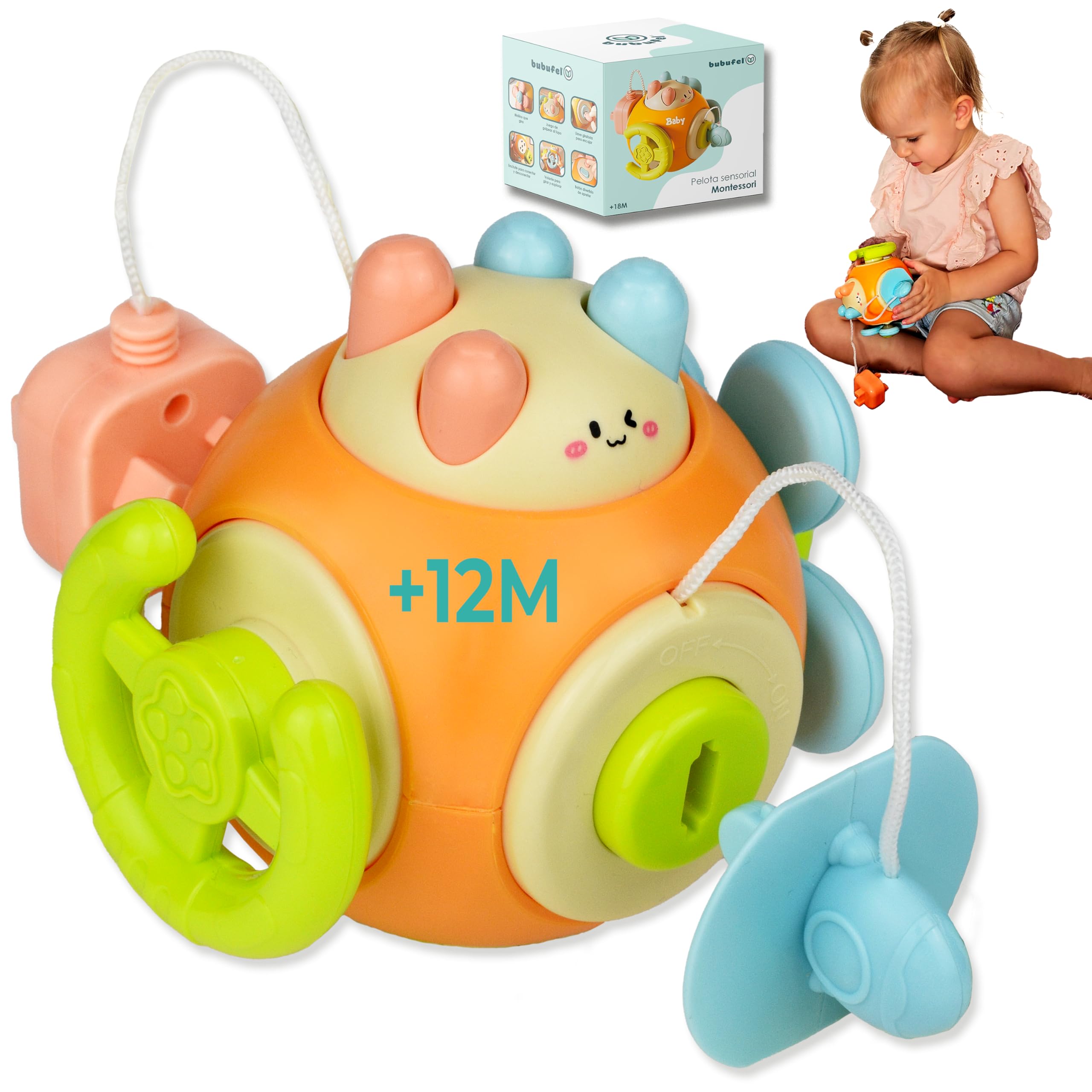 Montessori Toys 1 Year Old | Gift Boy 1 Year Birthday | Travel Sensory Toy for Kids 1 Year Old | Learning Fine Motor Skills | Busy Cube Baby