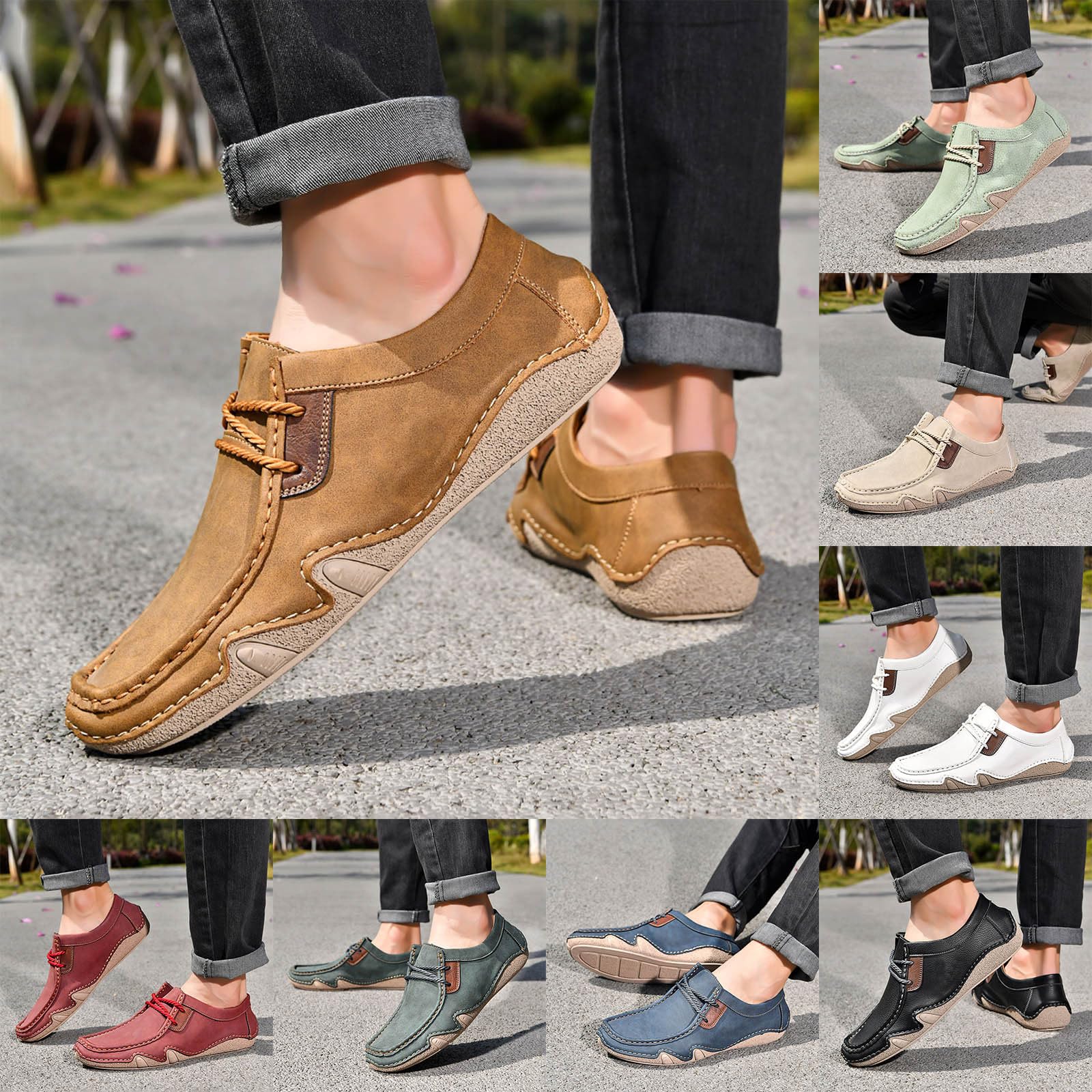 Scarpe da uomo tradizionali, in pelle, con lacci, scarpe da trekking, sportive, per attività all'aperto, eleganti, comode, per il tempo libero e per l'uso quotidiano