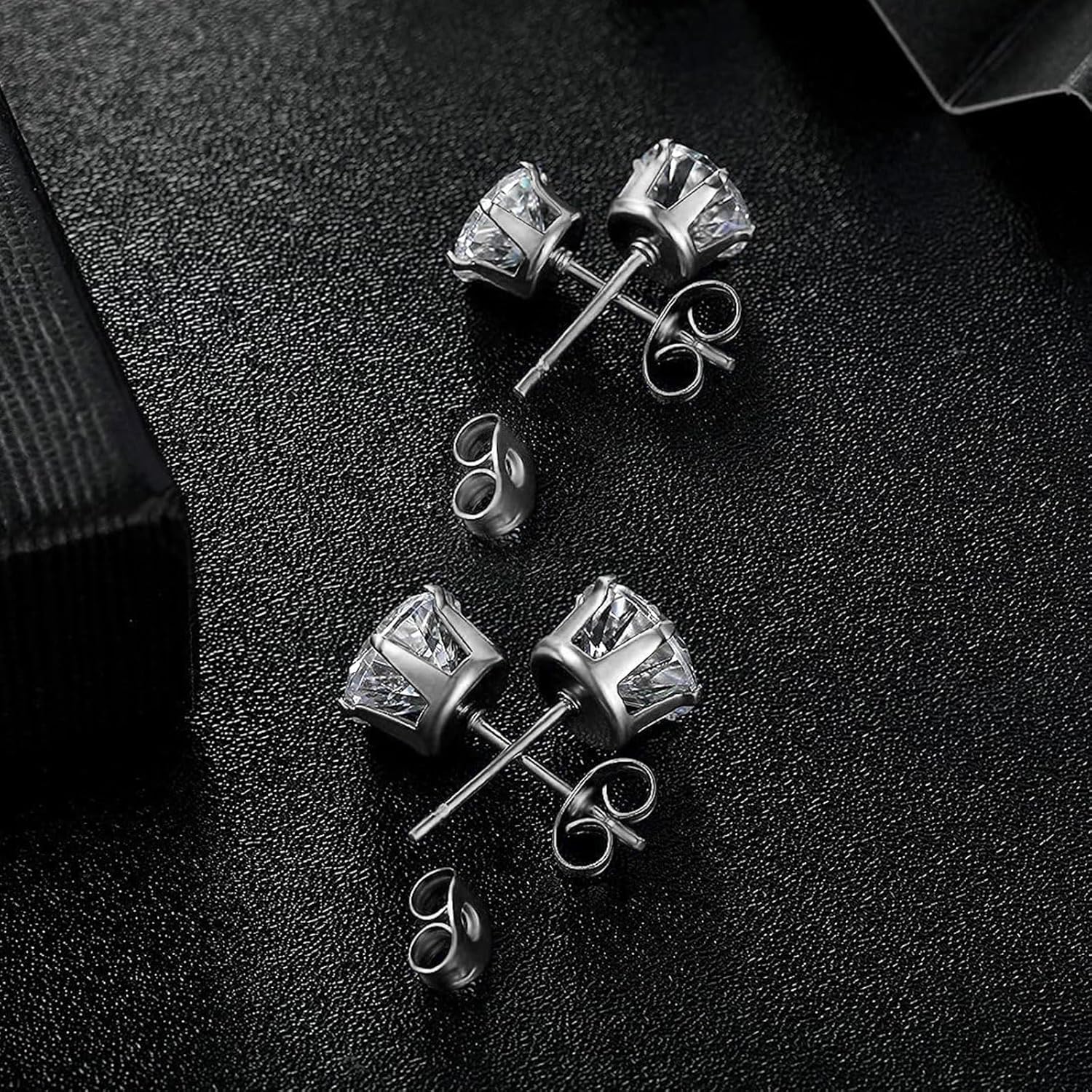 MDFUN 6 Pairs Stud Earrings Sets 3-8MM 18K Gold Plated Round 5A+ Cubic Zirconia Earrings Hypoallergenic CZ 6 Prong Ears Jewelry for Women - Image 6