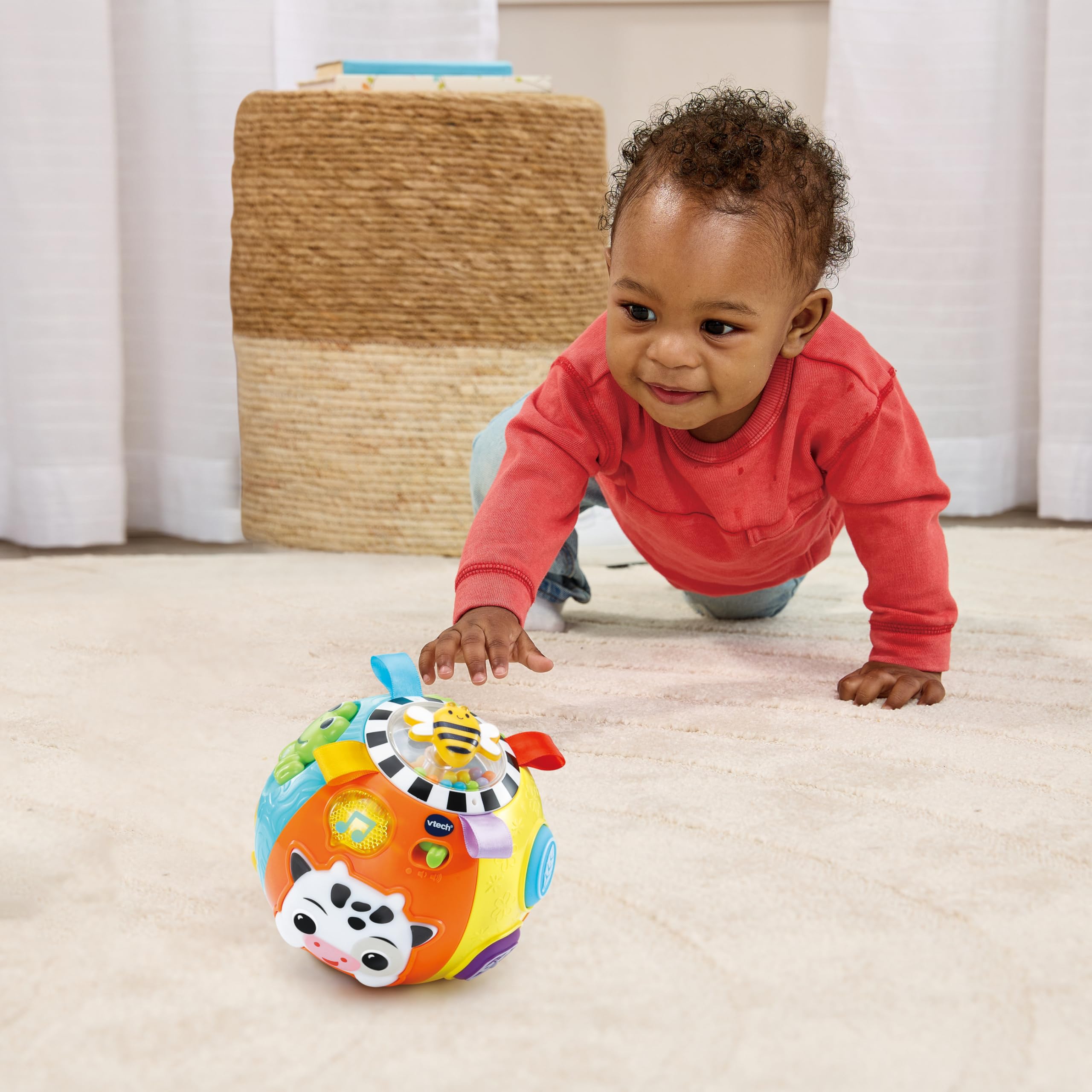 VTech-Baby Bola sensorial Asas de colores y texturas, Pelota interactiva, Juguete para bebés 6 meses, Versión ESP