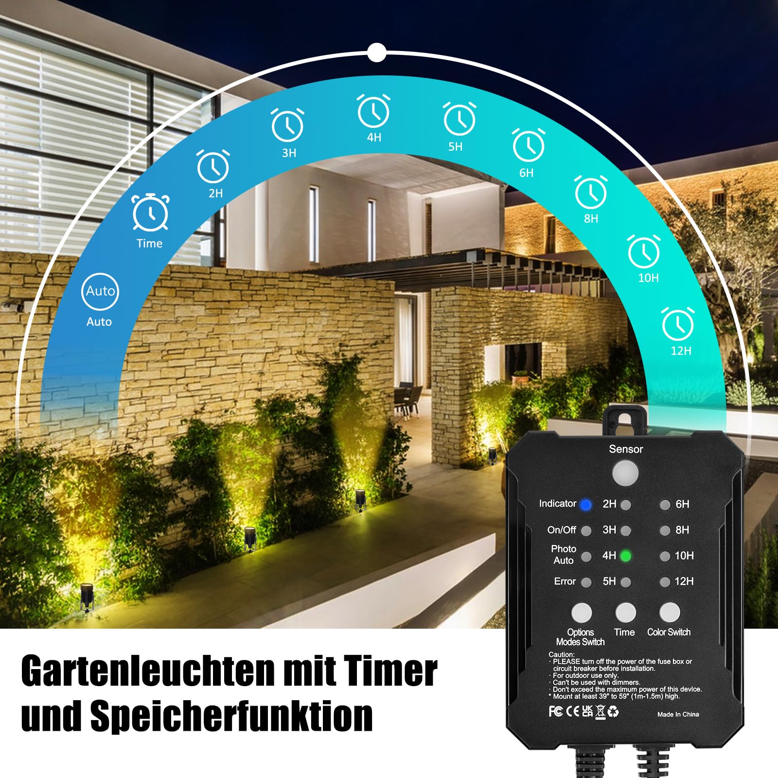 COOLWEST RGB Gartenstrahler mit Fernbedienung und Lichtsensor, 20M/8er Set Strahler IP65 Wasserdichte Gartenbeleuchtung mit Strom, 24V gartenleuchten mit Timer für Garten, Bäume, Wege, Dimmbar