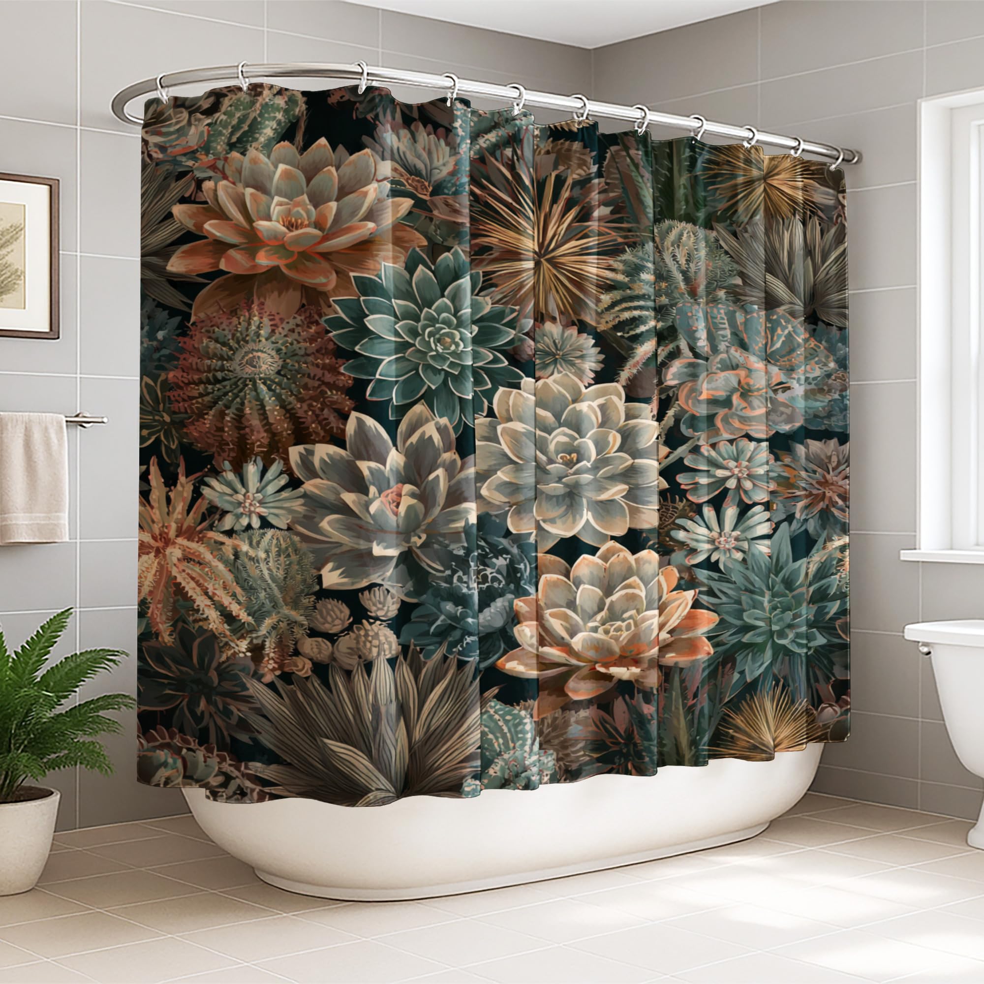 Rideau de douche extra large anti-éclaboussures pour baignoire, textile lavable avec crochets