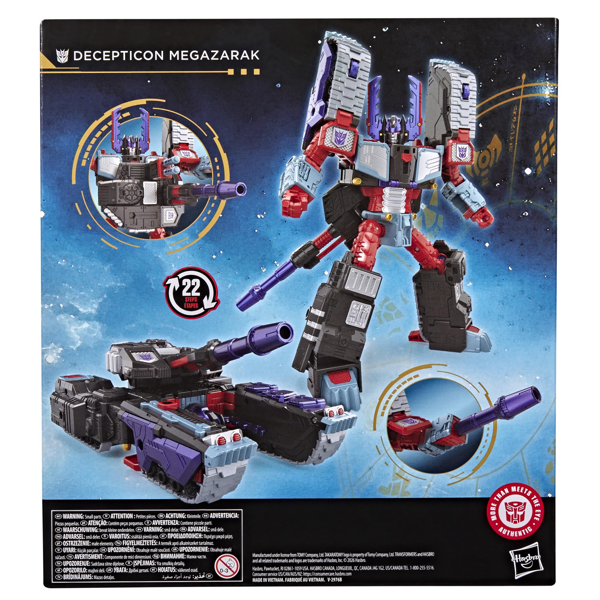 Transformers Age of The Primes, Figurine Convertible Megazarak Classe Leader de 19 cm, Robots Jouets, dès 8 Ans