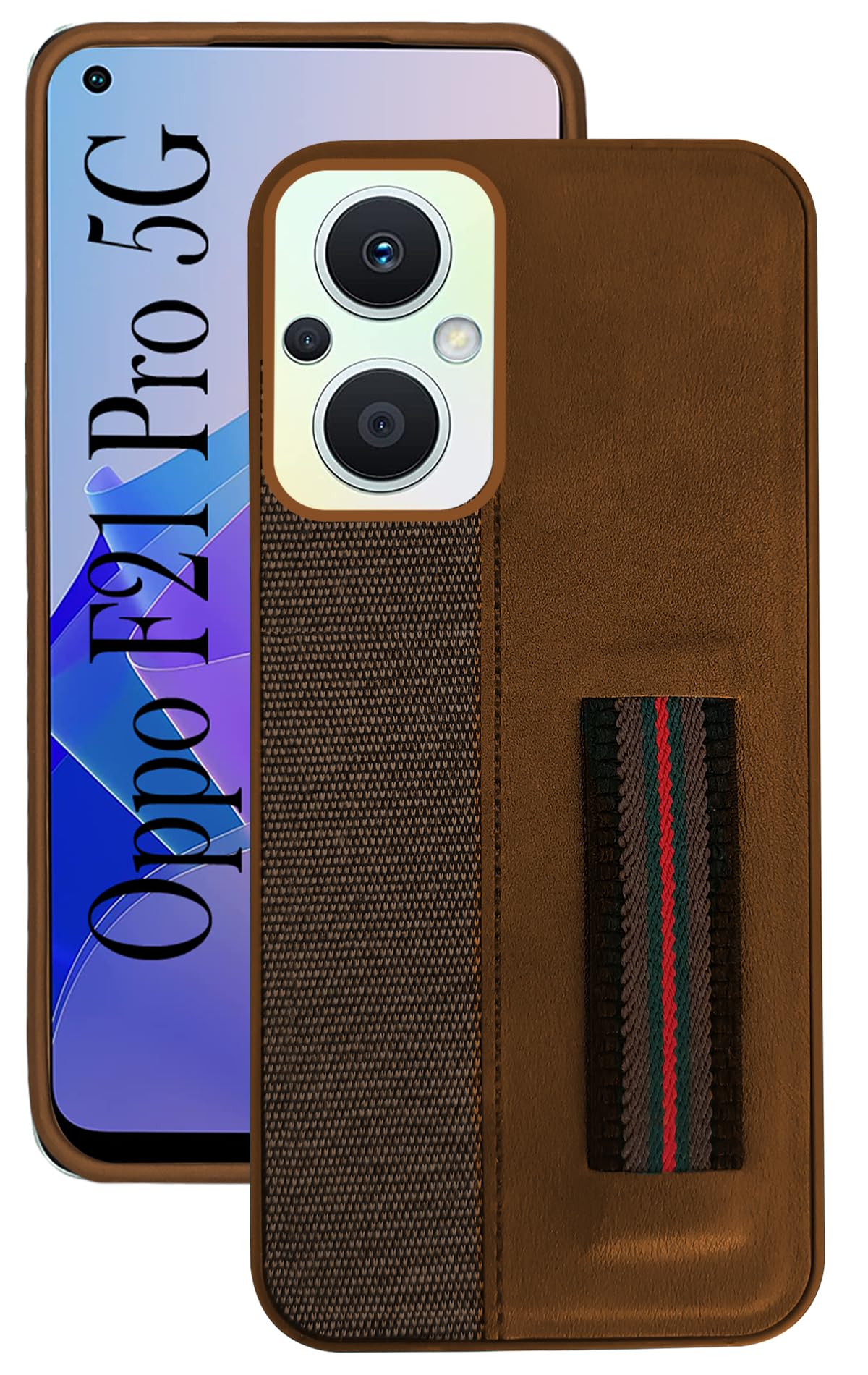 Jkobi Back Cover Case for Oppo F21 Pro 5G (Professional PU Leather | Strip Chain Holder Socket | Brown) (B0CHJGDMY8) Amazon Price History, Amazon Price Tracker