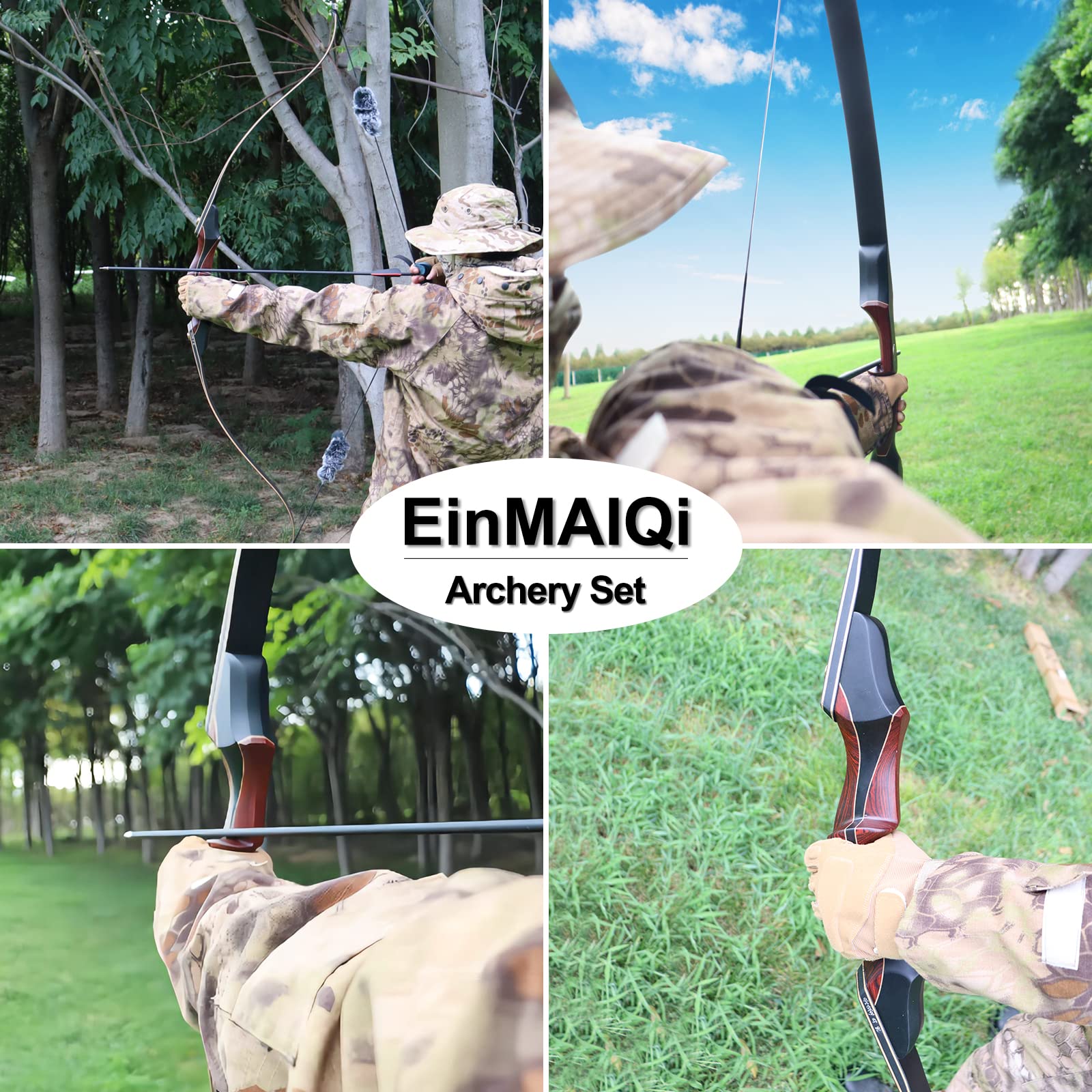 Amazon.co.jp: EinMAIQi 60インチ 木製弓矢セット アーチェリー