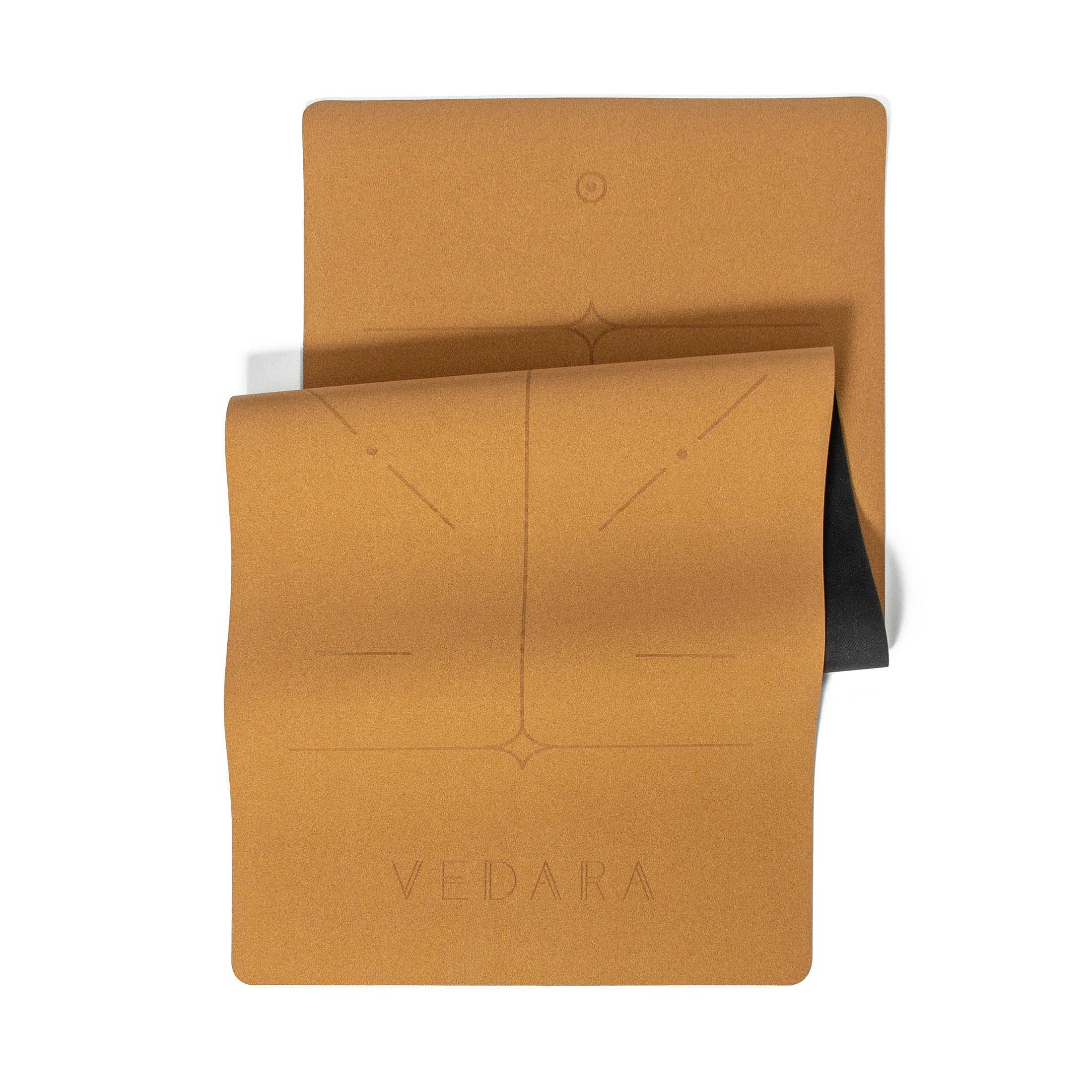 VEDARA® Kork Yogamatte – 66-80 cm breit – Extrem Rutschfeste Oberfläche – Mit Hilfslinien – Aus Kork & Naturkautschuk – Optimale Dämpfung