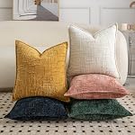 MADIZZ Decorative Chenille Neutral Pillow Covers 30x50 cm Yellow Pack of 2 Throw Pillows for Couch Sofa Boho Accent Pillow Cases for Bed Cushion for Bedroom Living Room Modern Home Decor