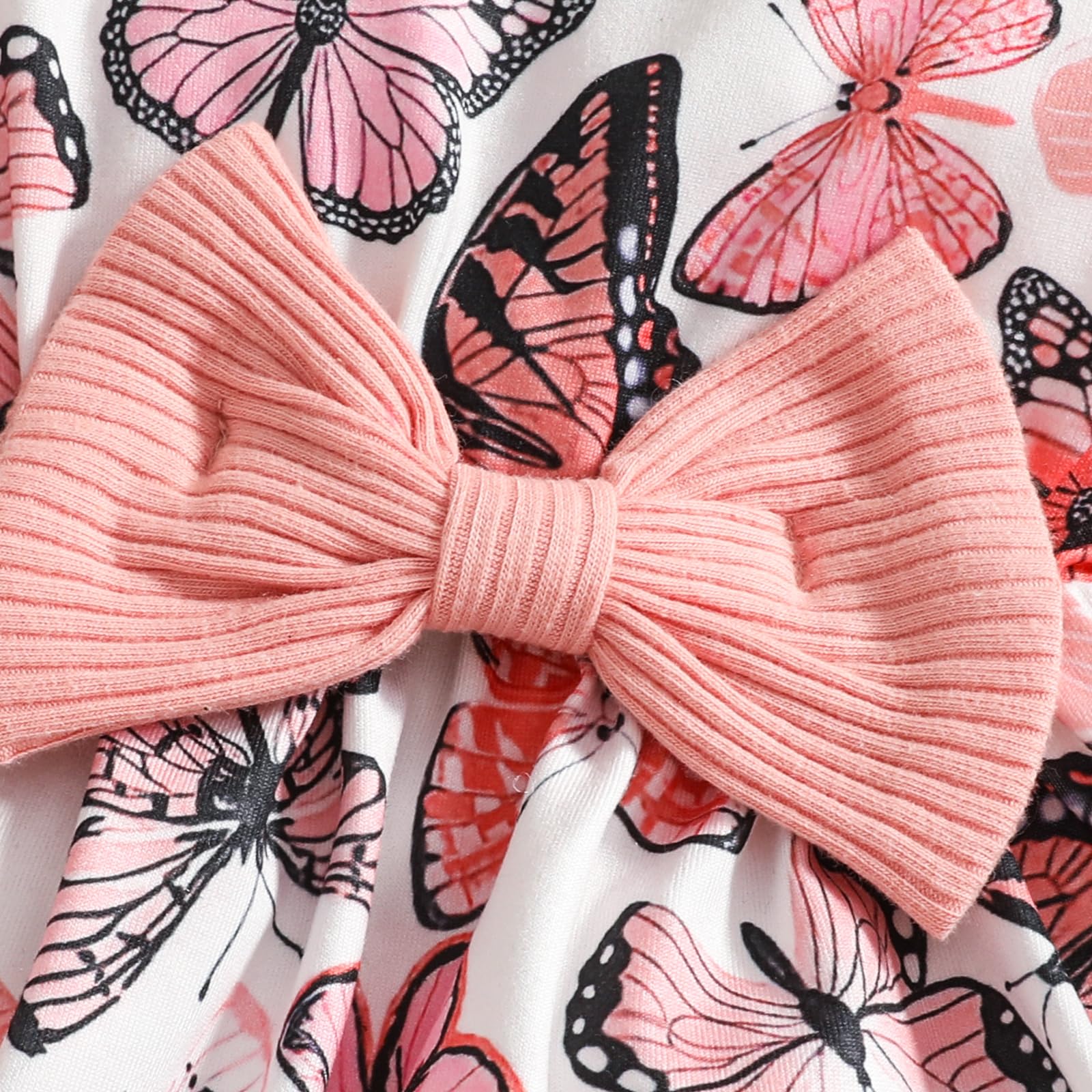 Robe pour Petites Filles Gilet à Volants Hauts à Fleurs Papillon Robes à Carreaux Vêtements D'été Bébés Filles - 5