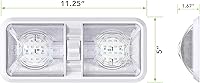 Vista 2 de Leisure LED 5 Pack RV LED Ceiling Double Dome Light Fixture ON/OFF Switch Interior Lighting for Car/RV/Trailer/Camper/Boat DC 11-18V Natural White