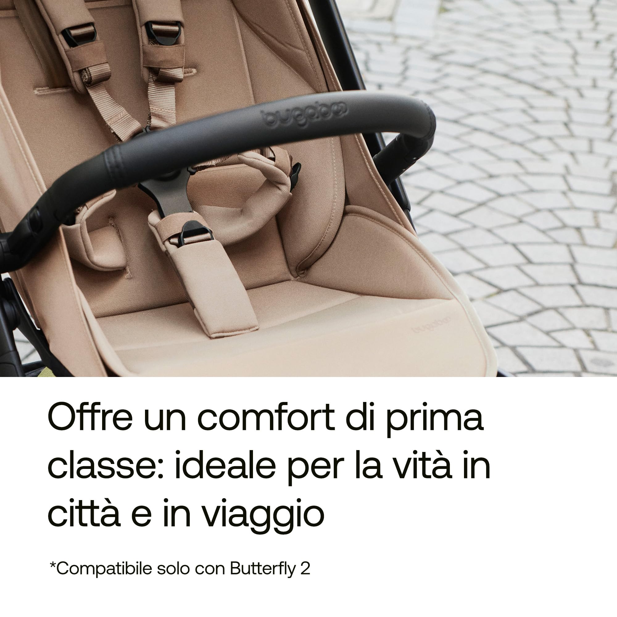Bugaboo Maniglione Butterfly 2, Barra di Sicurezza per Passeggino Butterfly, Bracciolo Regolabile, Facile da Pulire, Design Minimal e Sostenibile, Corrimano per Bambino in Crescita