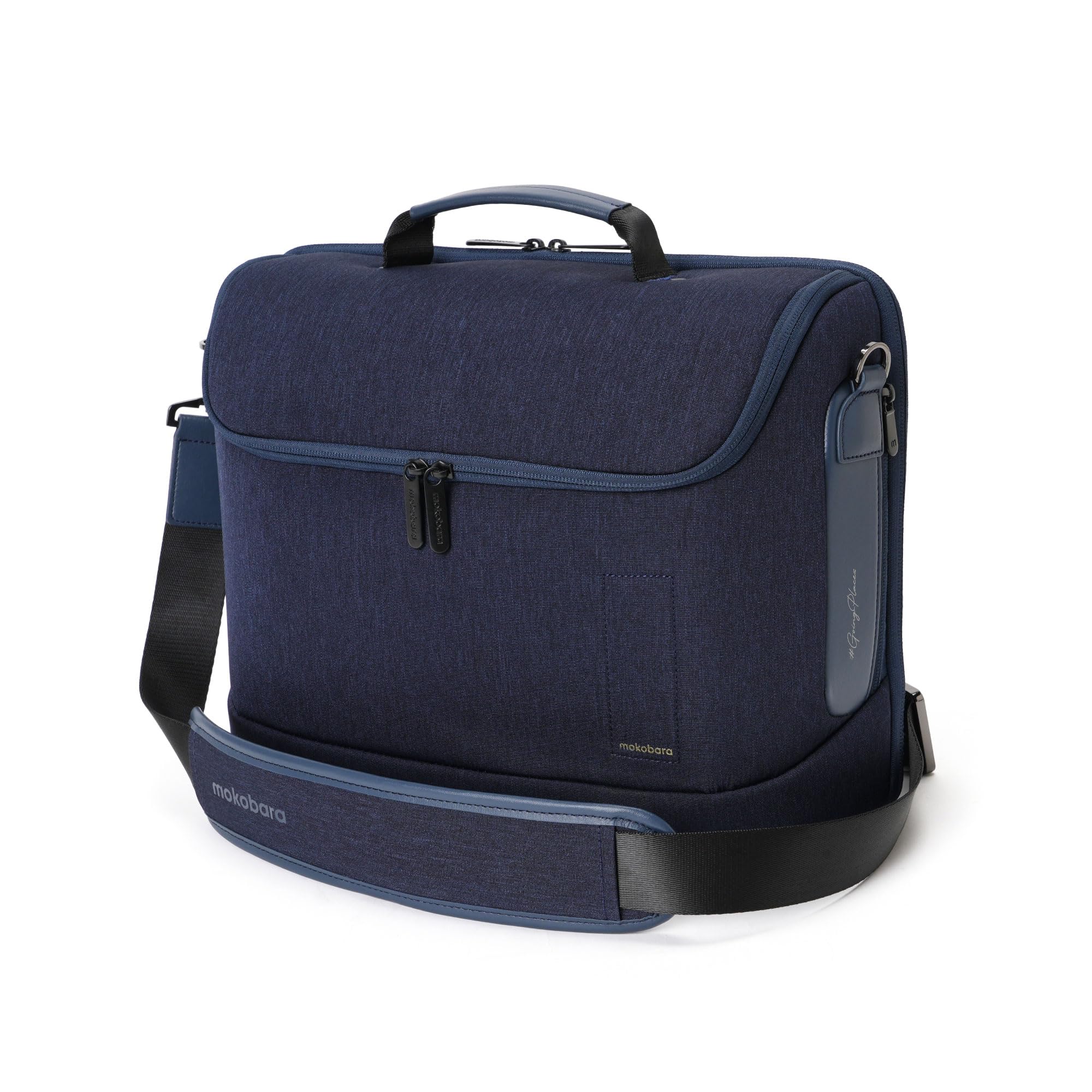MOKOBARA Transit Briefcase 15.6 Inch Laptop Bag 15L Office Use | Waterproof Nylon 11 Inch Ipad Pro Microsuede Laptop Slot Detachable Strap Ergonomic Handle Luggage Strap Men Women Messenger
