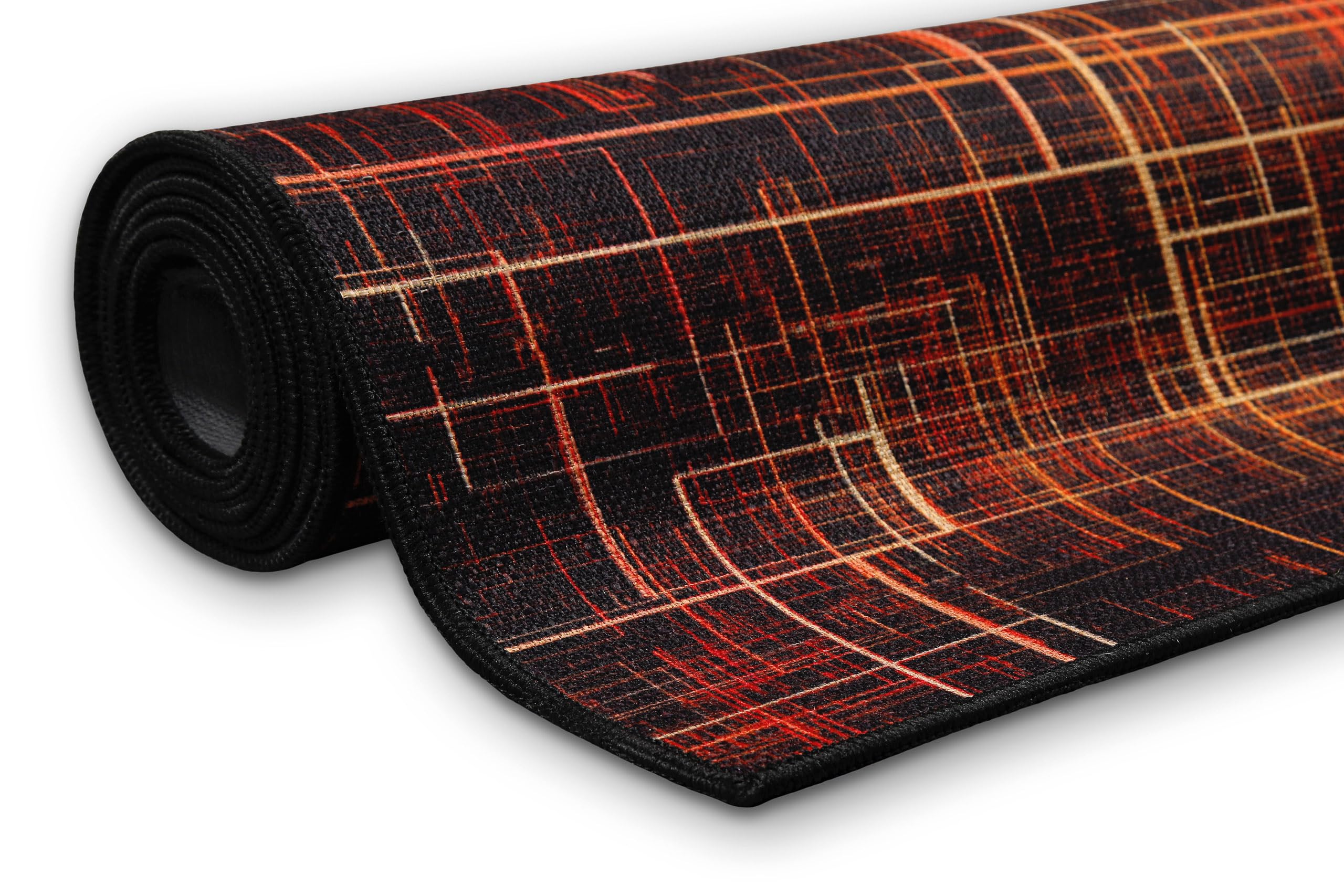 WECONhome Tkany dywan dla graczy, futurystyczny design, antypoślizgowy, idealny do Twojego pokoju gamingowego – Quantum Warp (110 x 160 cm, czarny)