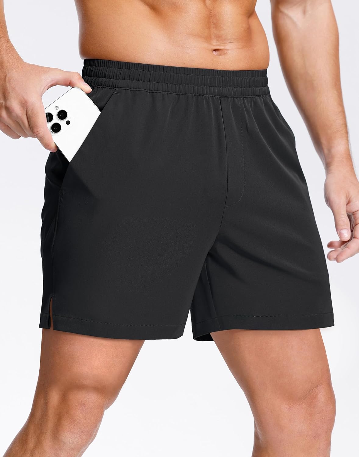 GGJ Men's Lightweight Athletic Shorts with Zipper Pockets 7"/5"/9" Gym Workout Running Quick Dry Tennis Shorts for Men - Image 2
