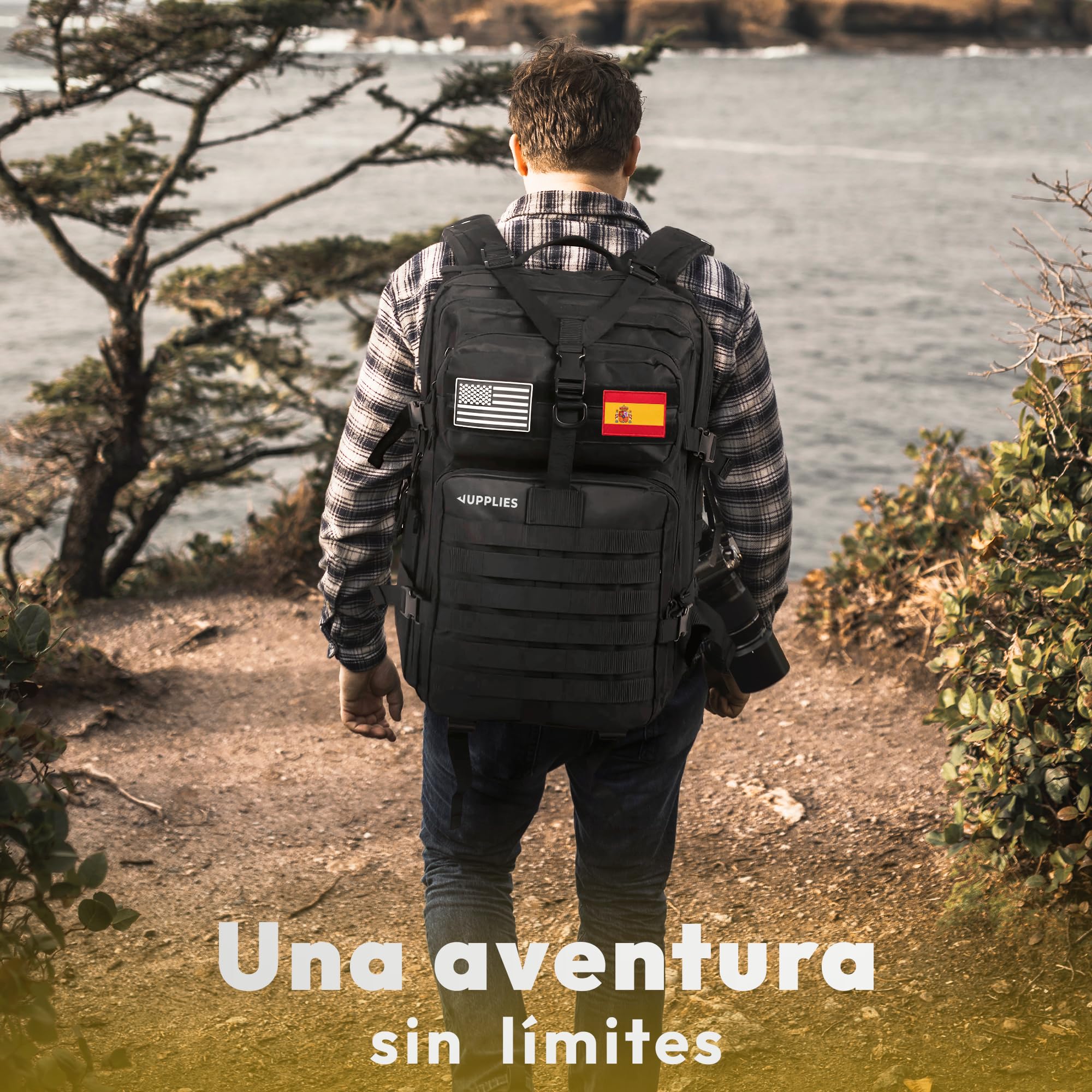 JUPPLIES Mochila Tactica Militar 45L/80L Impermeable Oxford 600D IPX5 con Sistema MOLLE y Cremalleras Reforzadas – Gran Capacidad para Crossfit, Gimnasio, Senderismo, Viajes o Supervivencia