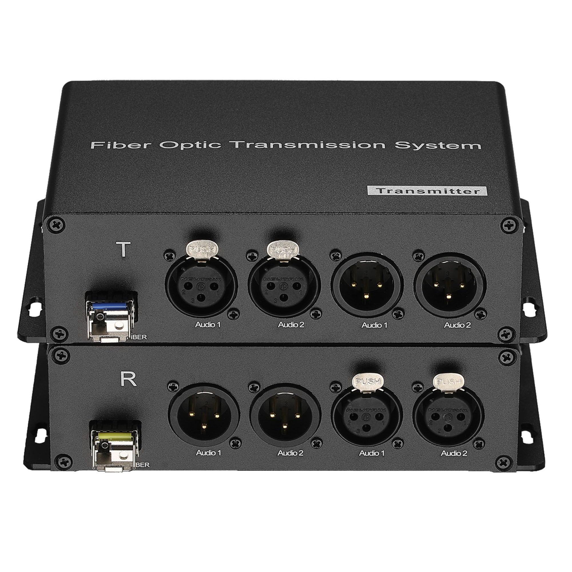 XLR Balanced Audio Over Fiber Optic Extender A Pair- Singlemode Fiber Up 20Km LC SFP Include Uncompressed Broadcast Grade Professional Crystal Clear Sound (2 Port BIDI)