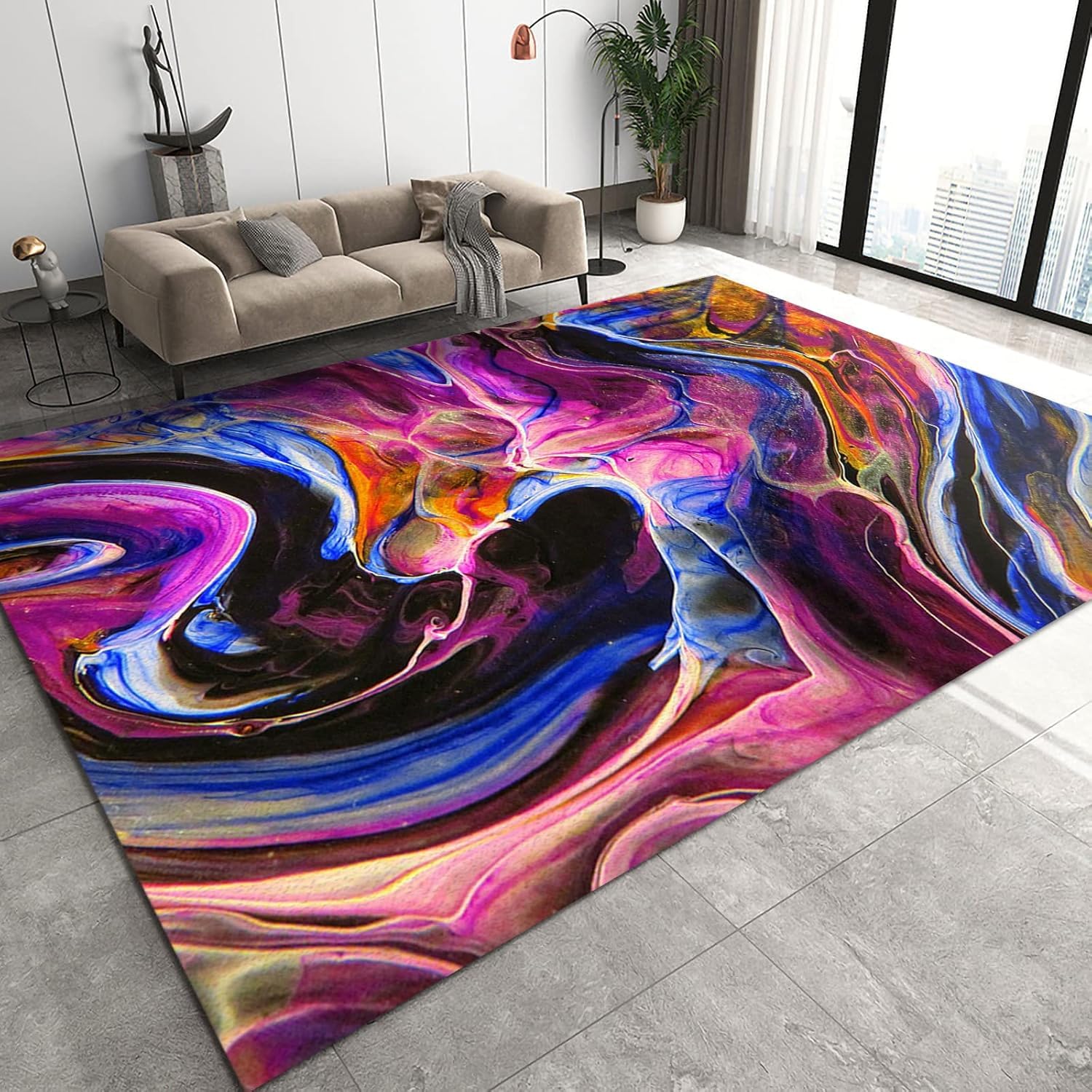 Tapis texturé abstrait de qualité supérieure ne perd pas ses poils