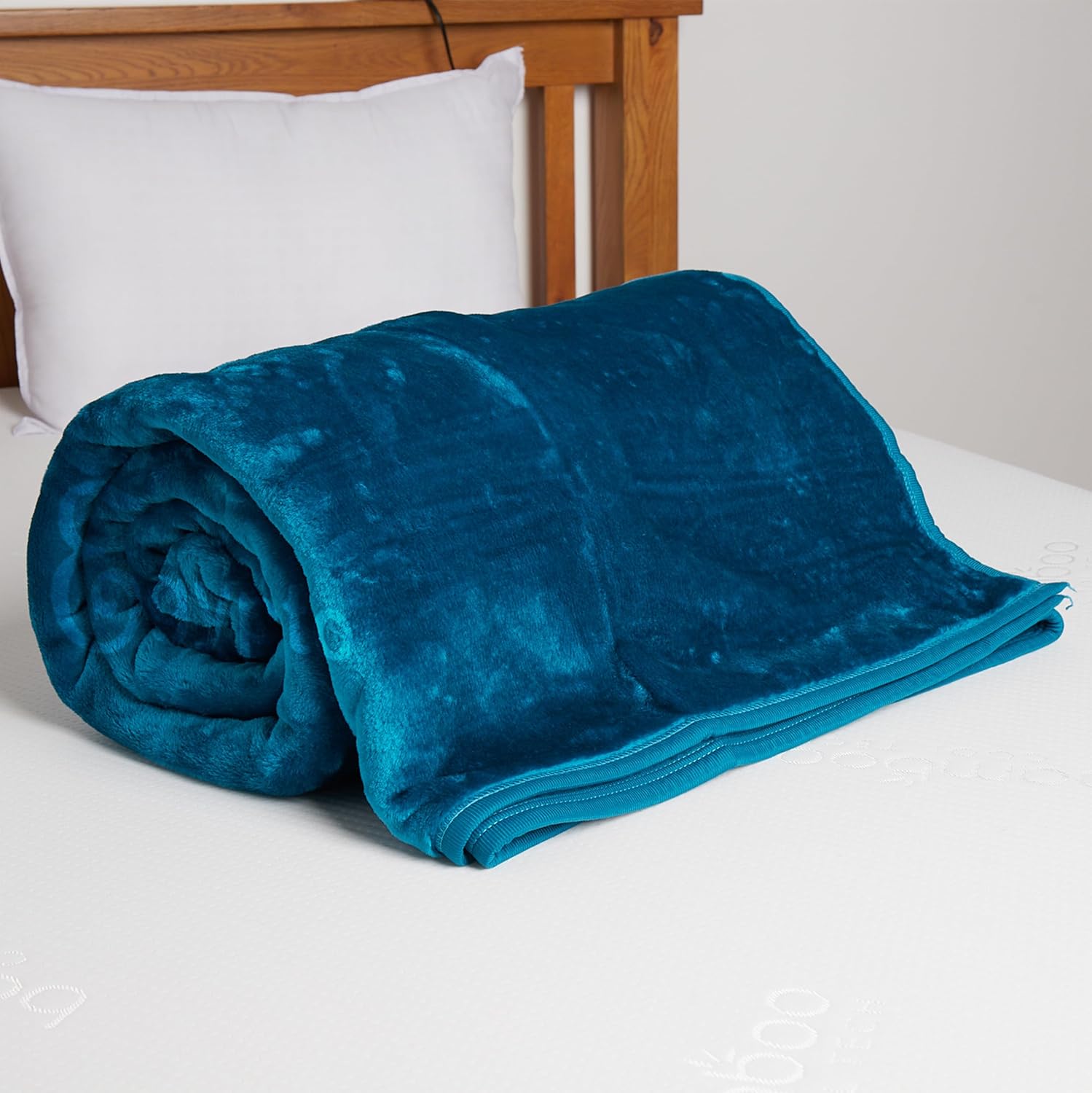 EGYPTO Luxury teal Fleece Blanket Single Warm & Cozy Faux Fur Throws