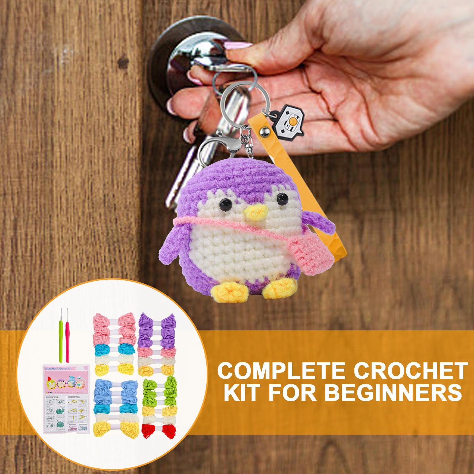Kit De Ganchillo Para Principiantes LetCartMaker | Incluye Hilo, Aguja Y Tutoriales | Diseño MooMoo Floppy