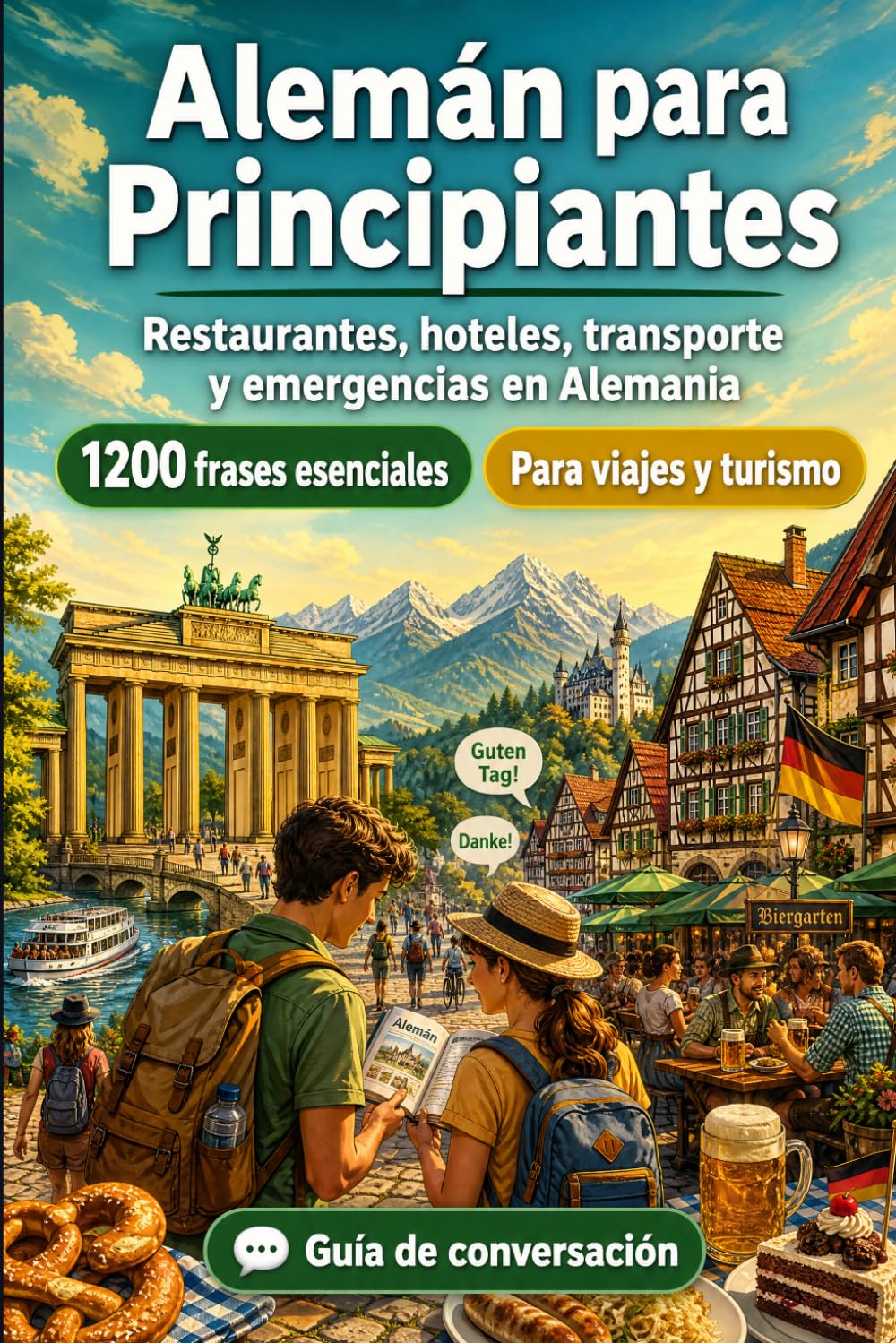 Alemán Para Principiantes: 1200 frases esenciales en Alemán para viajar en Alemania: Guía fácil de pronunciación, conversaciones cotidianas, ... y consejos culturales para explorar Alemania