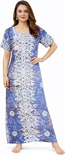 ZAYU Nighty| Nighty for Women Stylish| Cotton Nighty for Women| Night Gown for Women Stylish| Authentic Batik Style Print|... Price In India