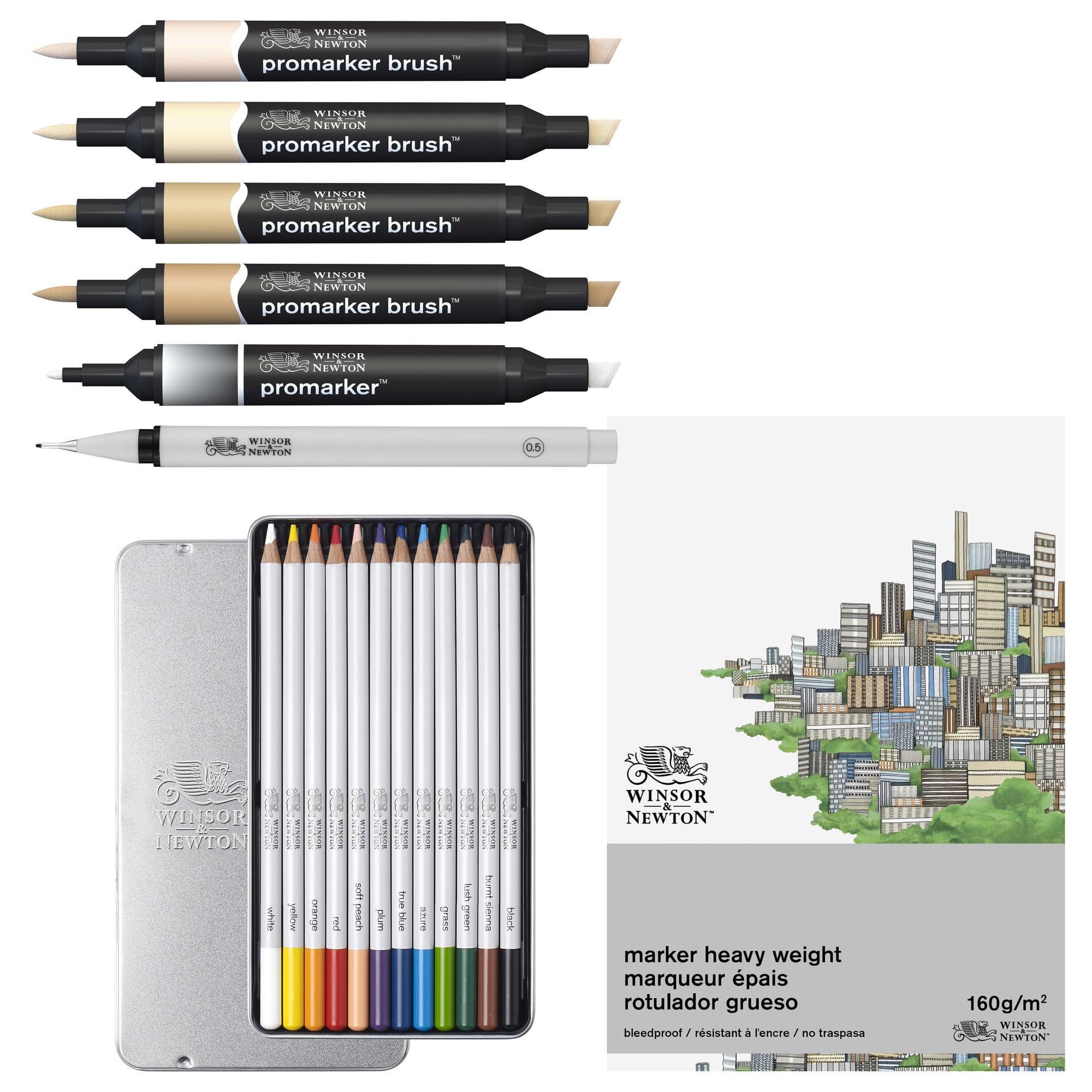 Winsor & Newton Mixed Media Set – Coffret Fashion, 19 pièces