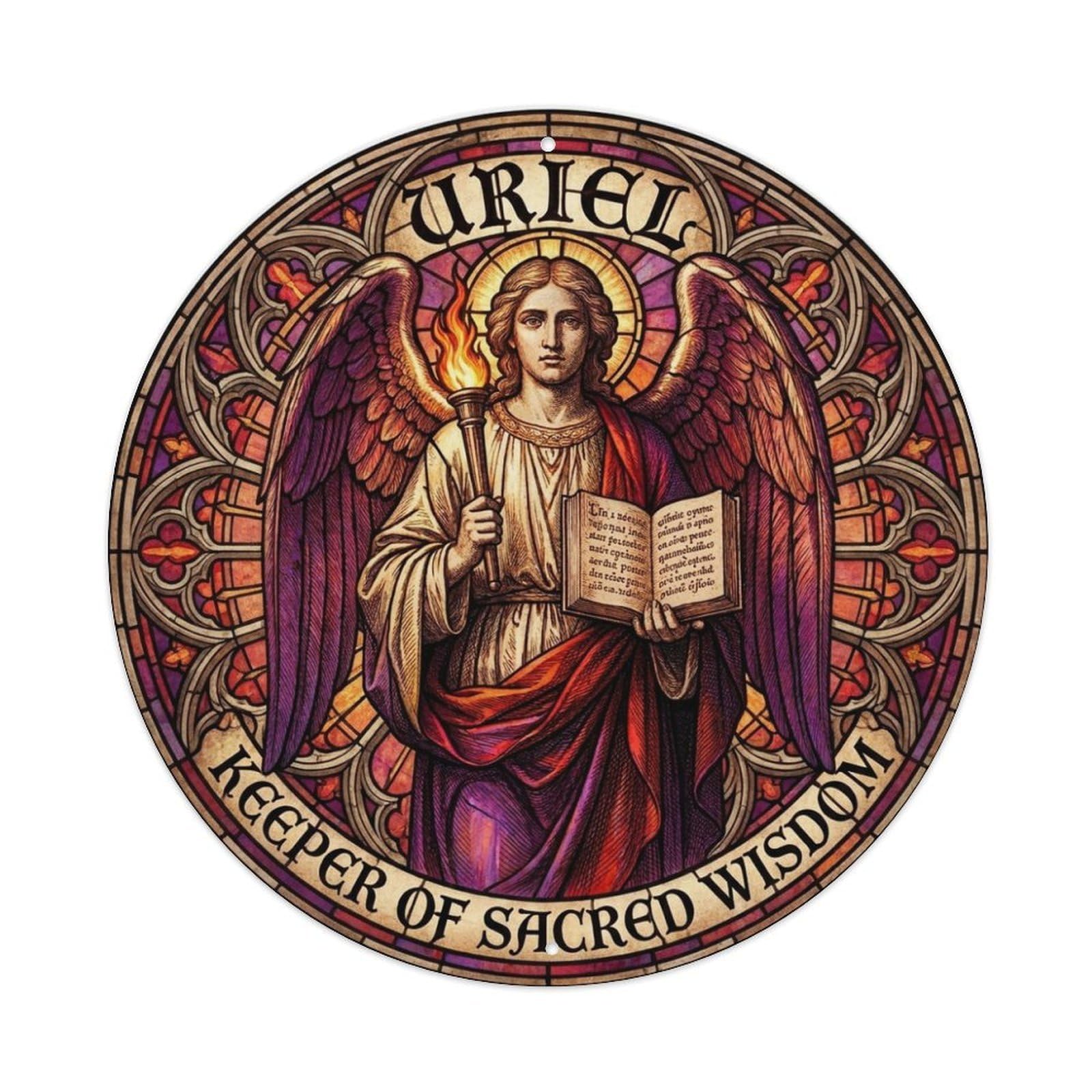 Divine Light Archangel Uriel Keeper of Sacred Wisdom Metal Tin Sign