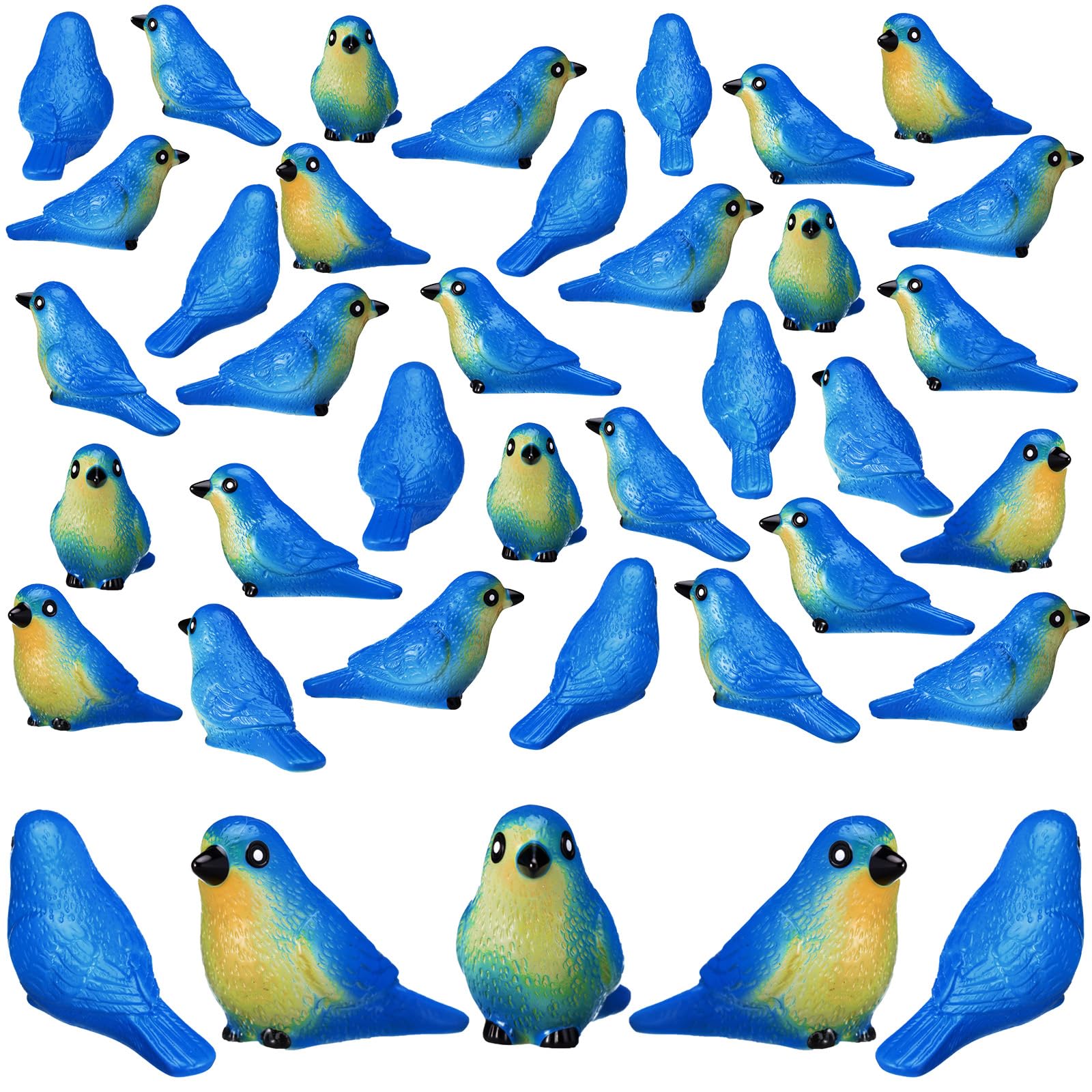 Wesiti 50 Pcs Mini Resin Pigeons Figurines, 1 Inch Bird Statues Bulk