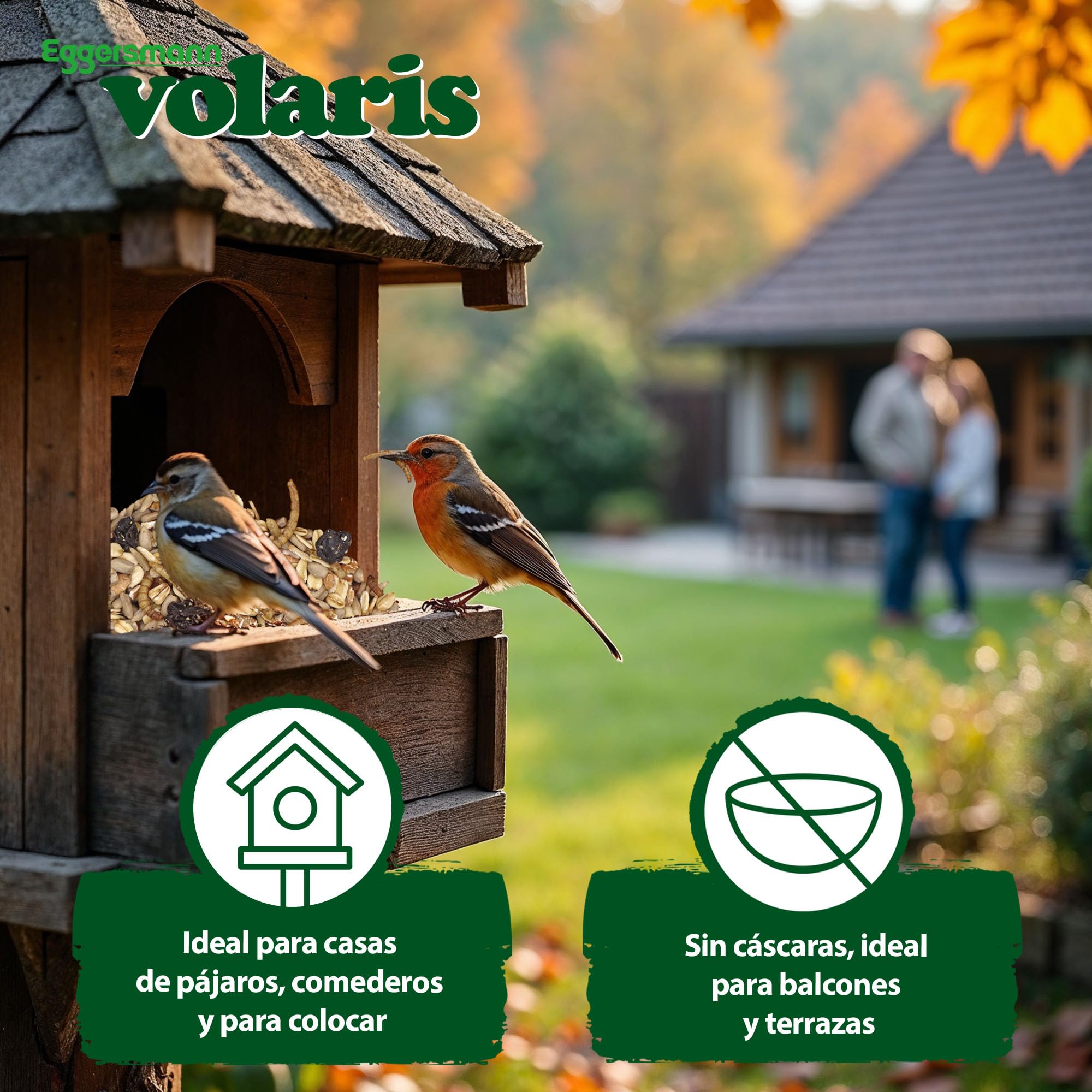 Eggersmann volaris Granos de terraza con insectos de 2,5 kg – Alimento para aves silvestres sin cáscara con gusanos de la harina, semillas de girasol UVM. Alimento para todo el año, rico en proteínas - 3